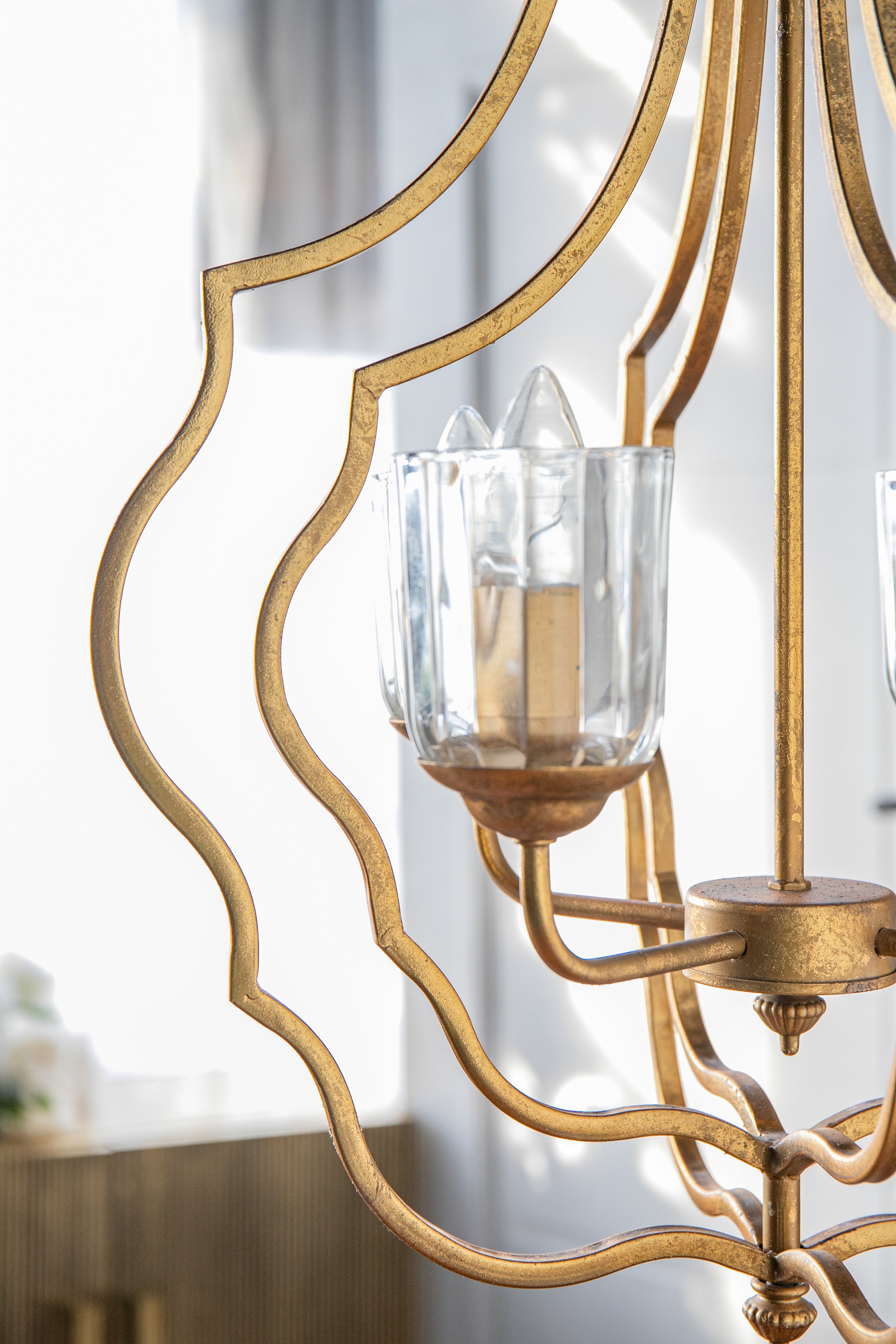 4-Light Metal Chandelier