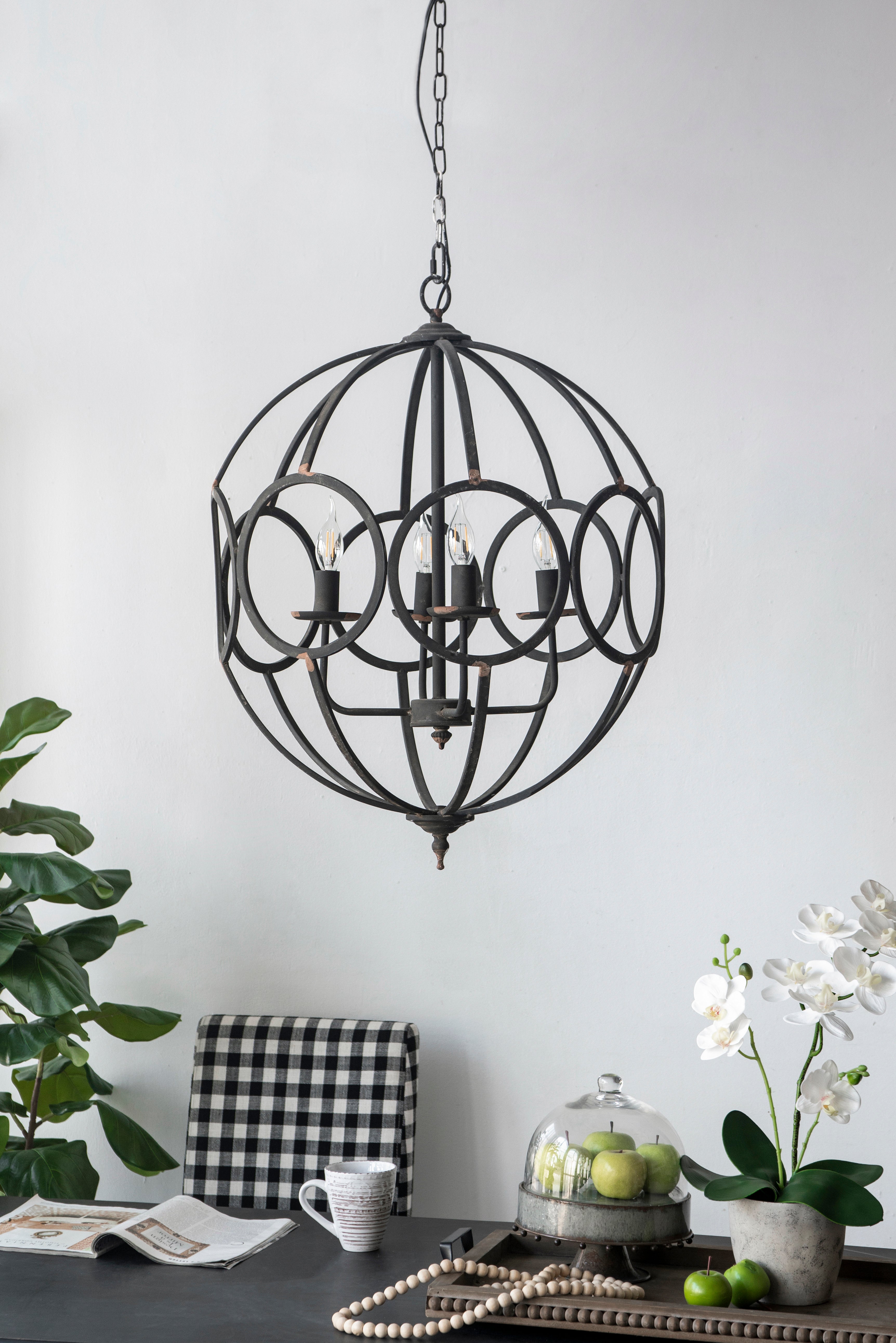 4 - Light Metal Chandelier