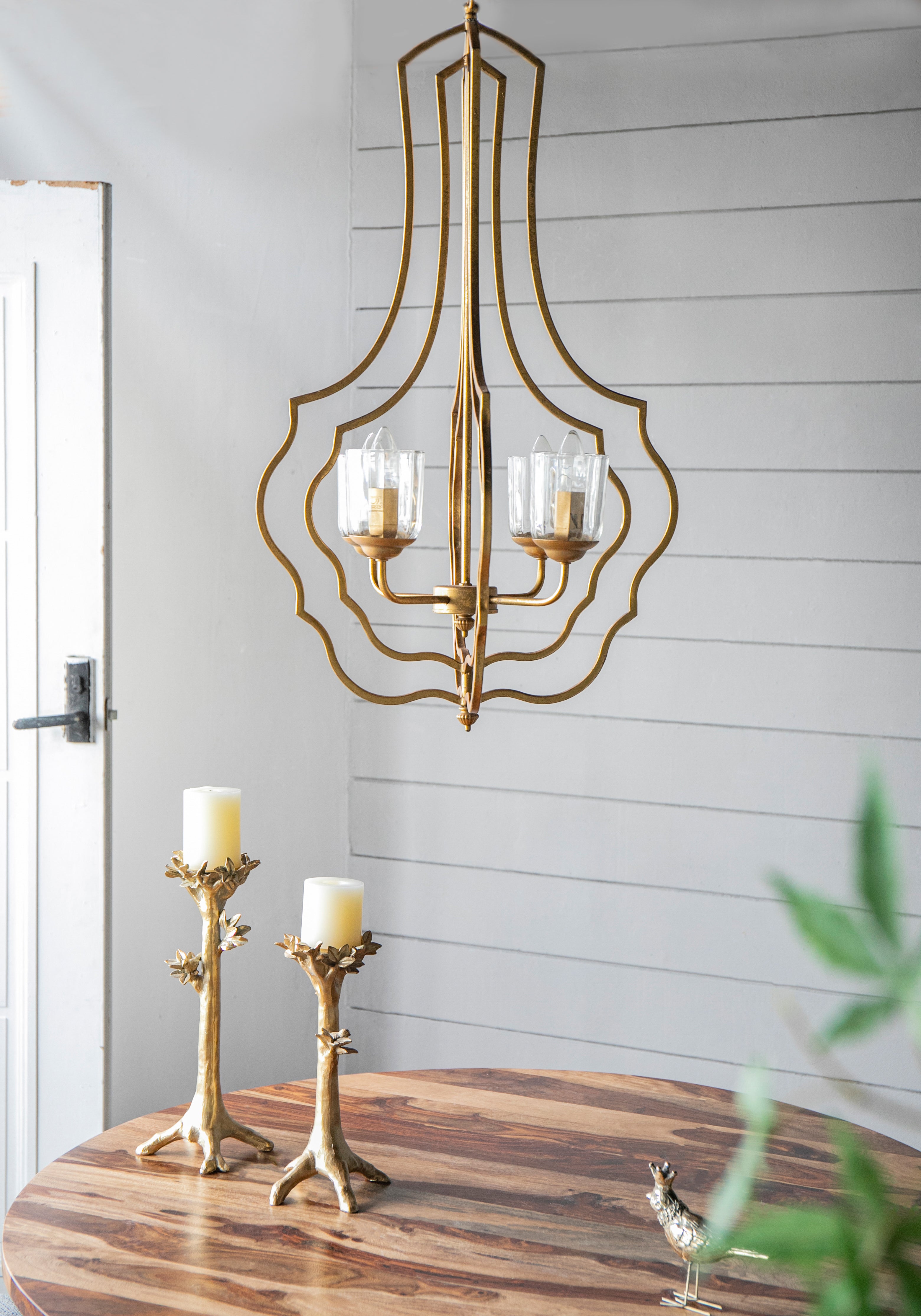 4-Light Metal Chandelier