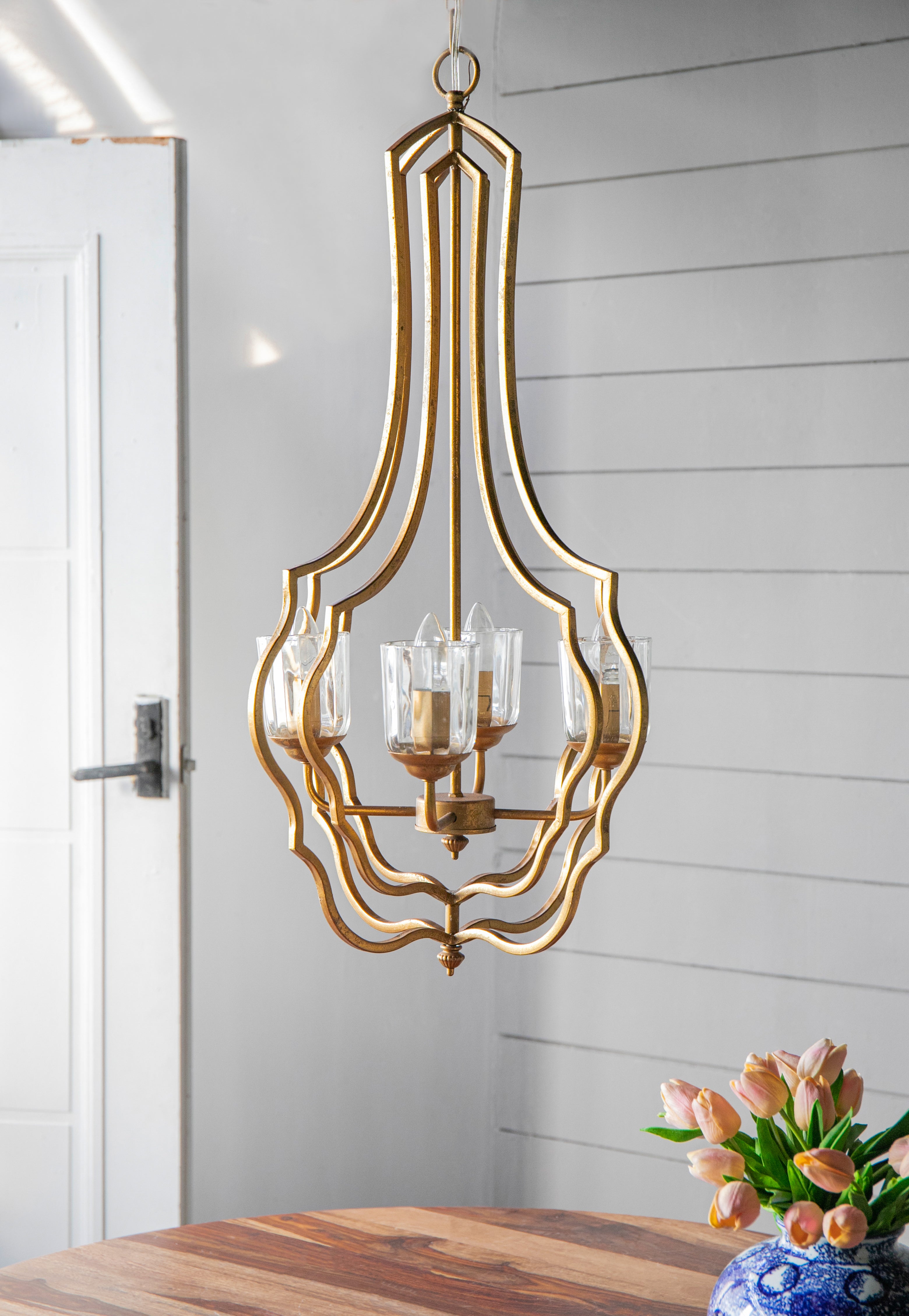4-Light Metal Chandelier