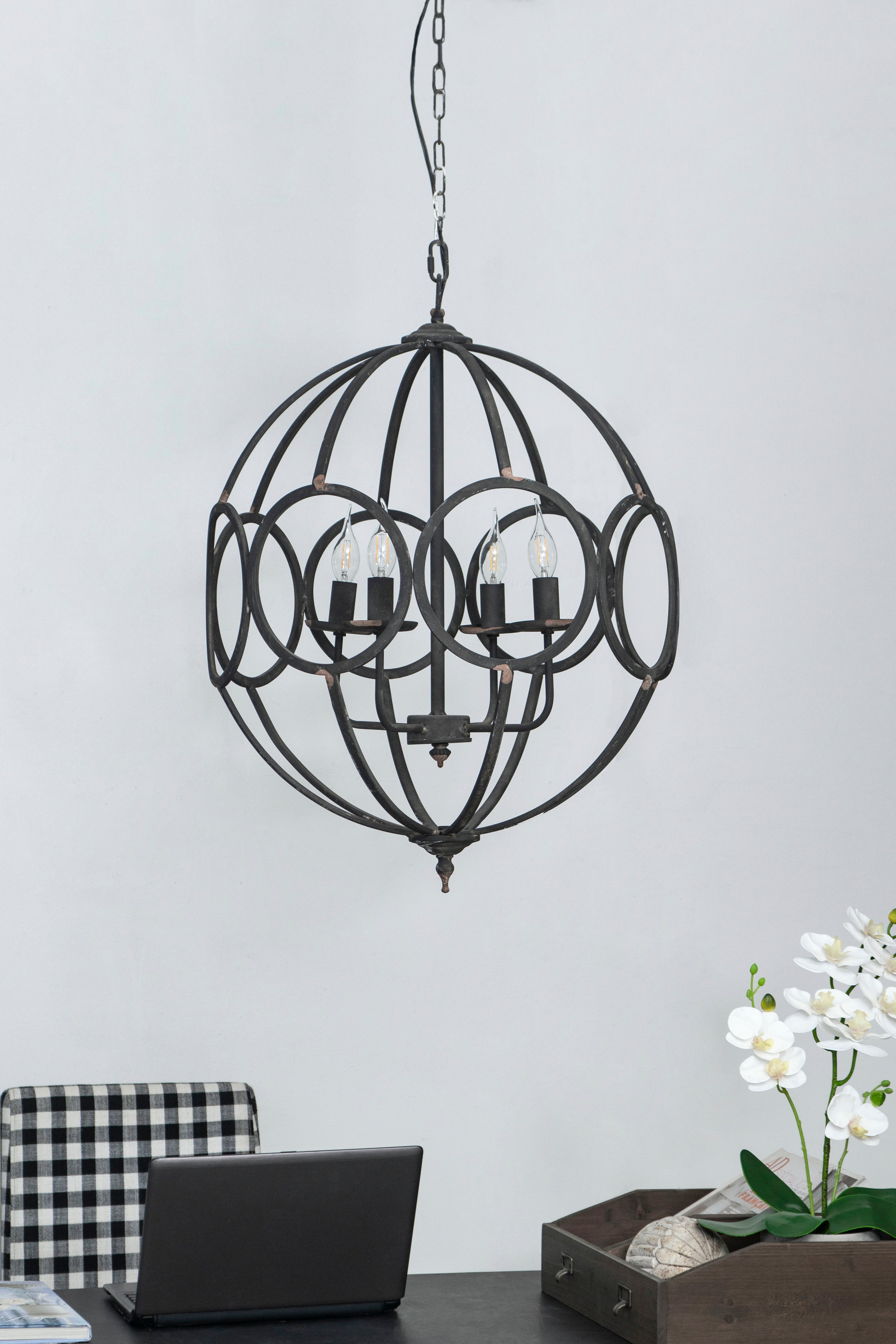 4 - Light Metal Chandelier