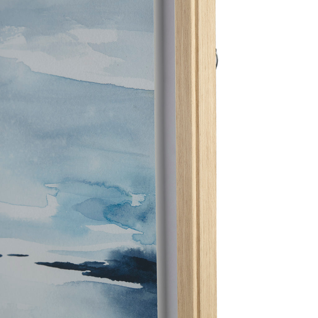 Framed Glass and Single Matted Abstract Landscape Coastal Wall Art