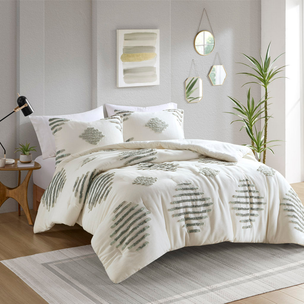 Tahli 3-Piece Cotton Blend Chenille Comforter Set