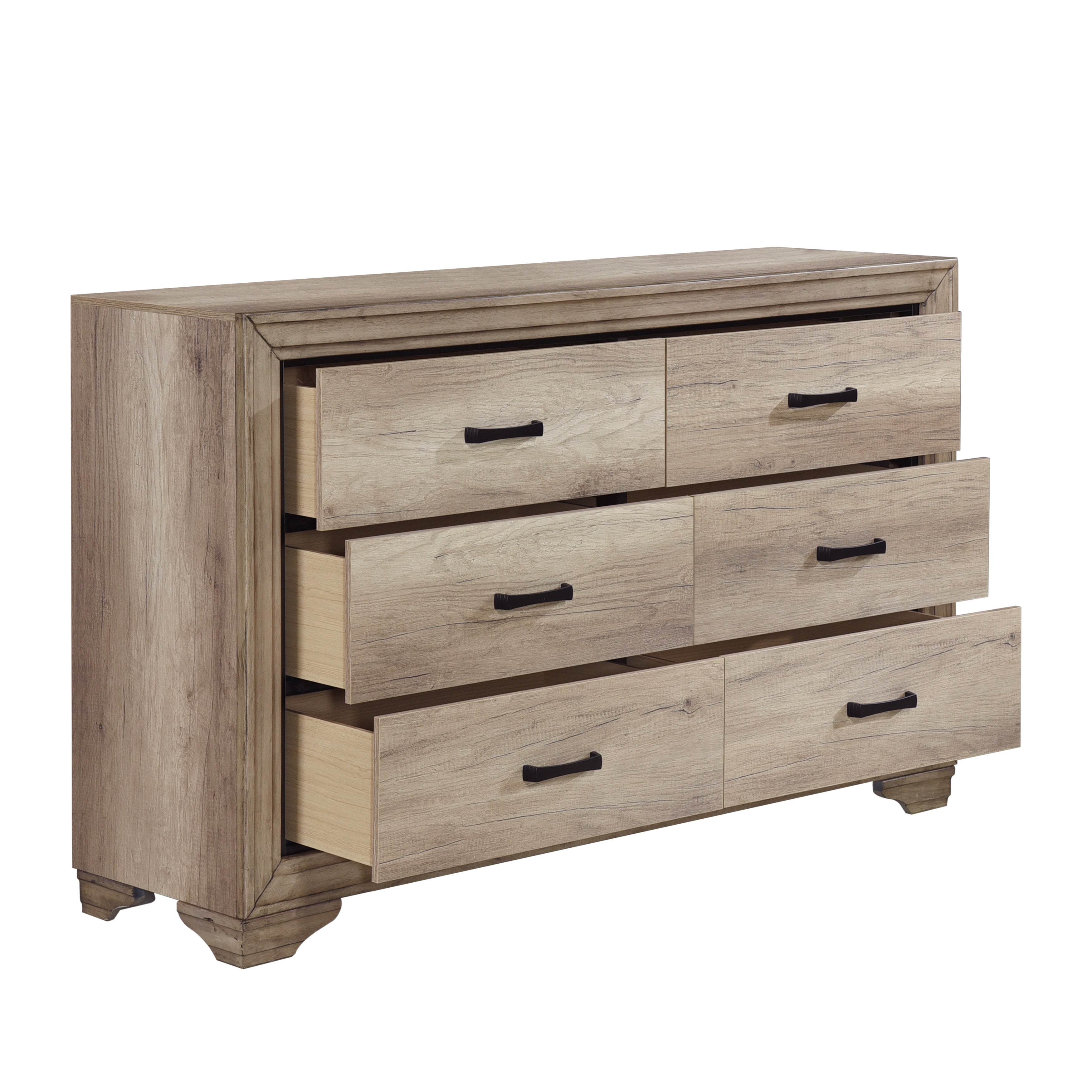 6-Drawers Dresser w Black Hardware