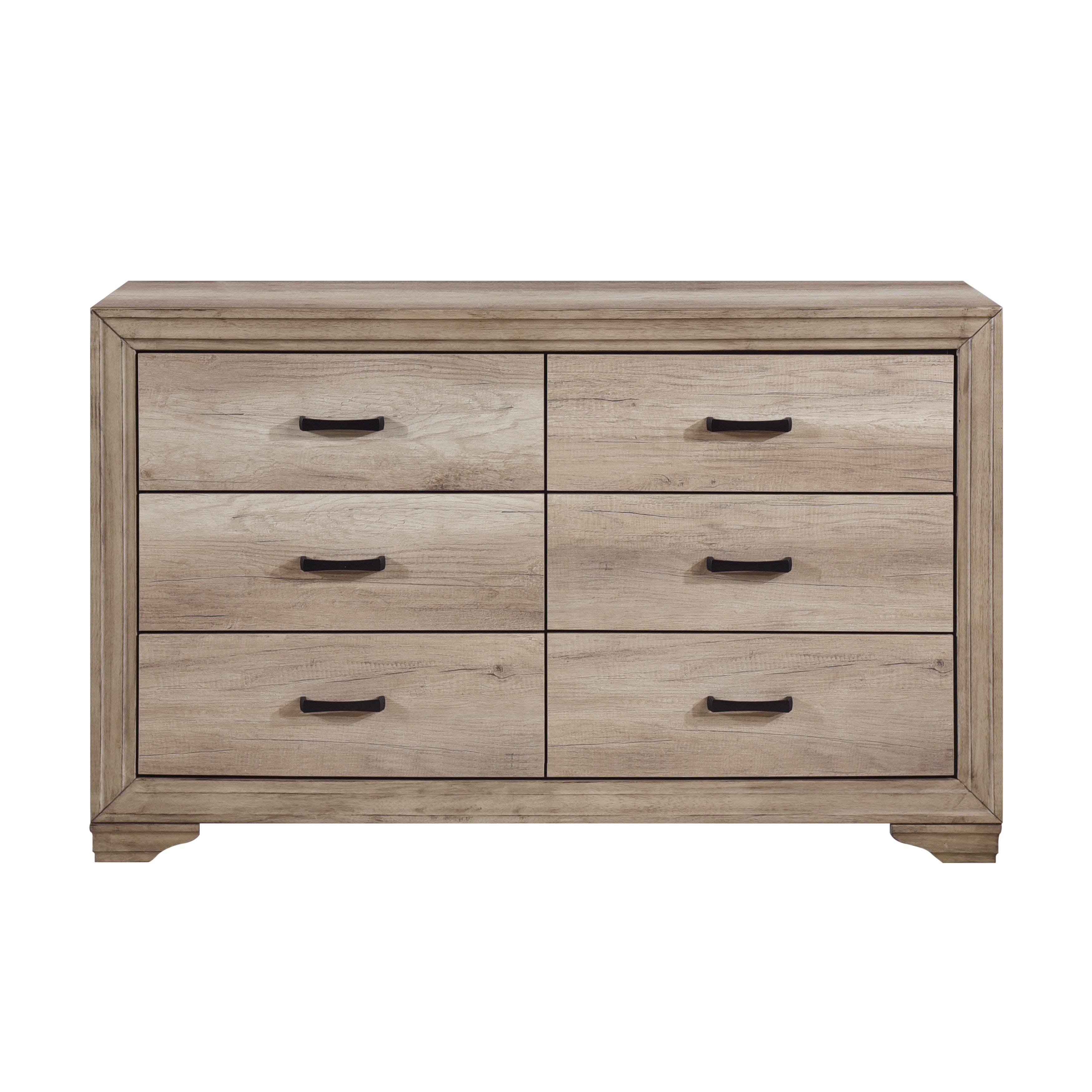 6-Drawers Dresser w Black Hardware
