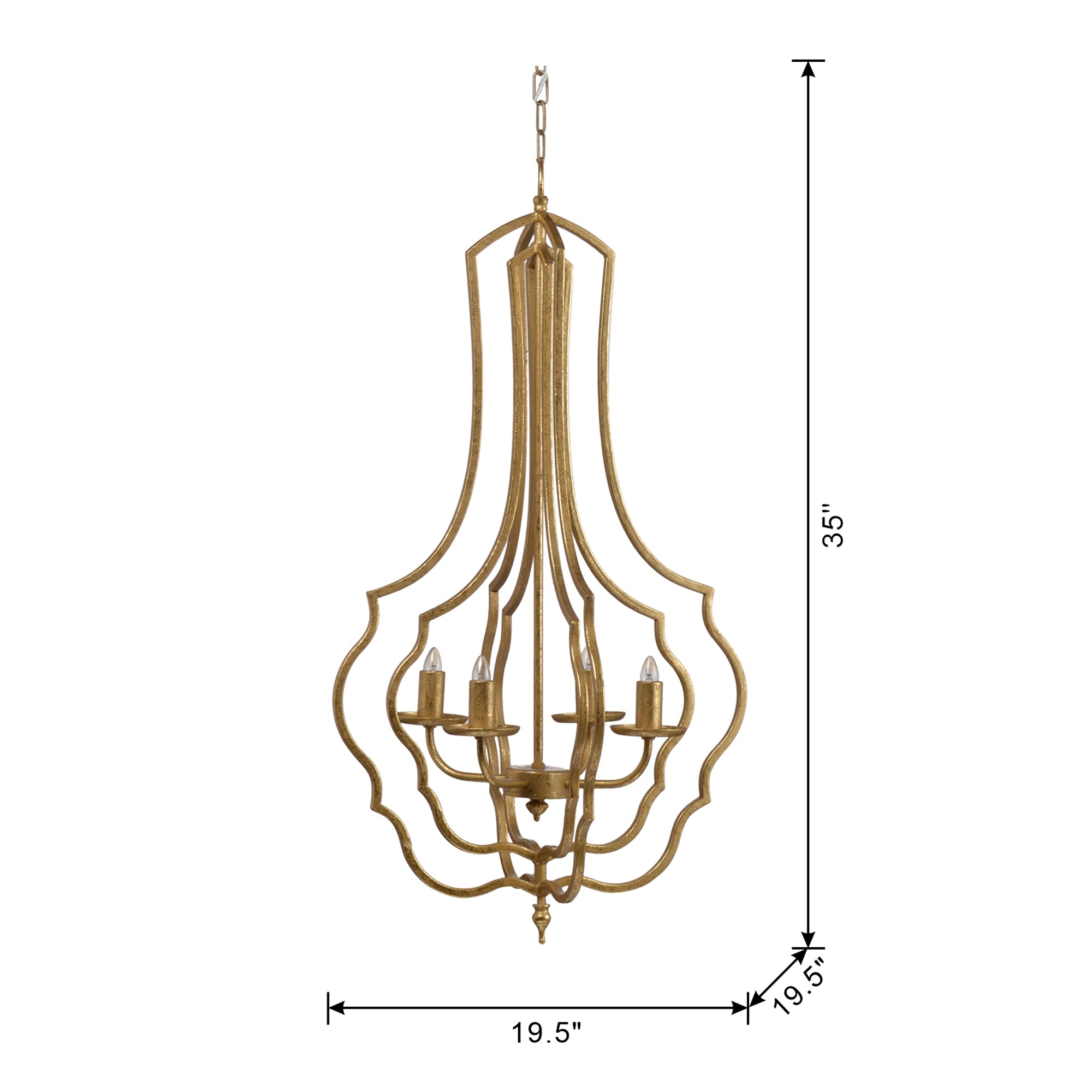 4-Light Metal Chandelier