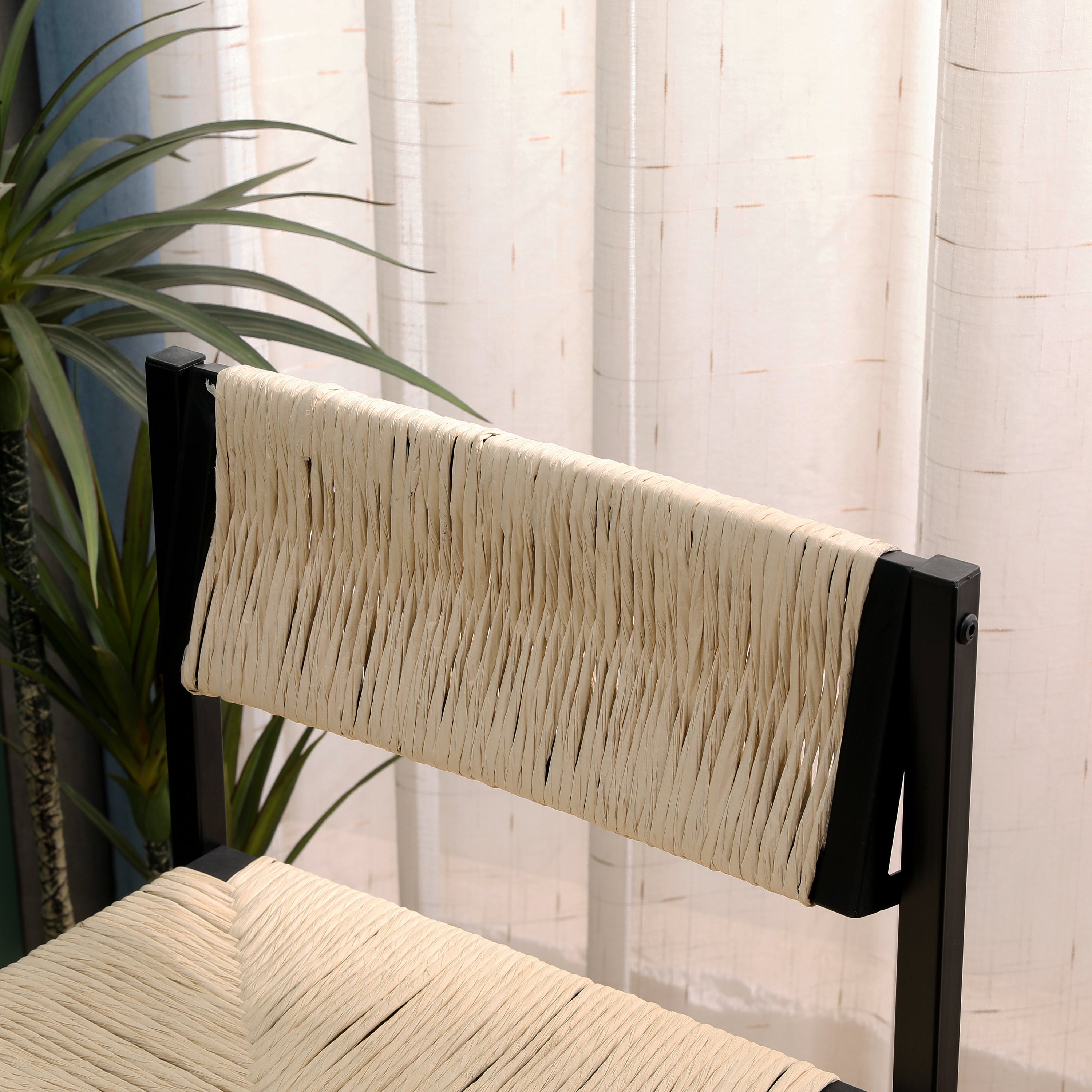 Rope Woven Counter Stools, Set of 2