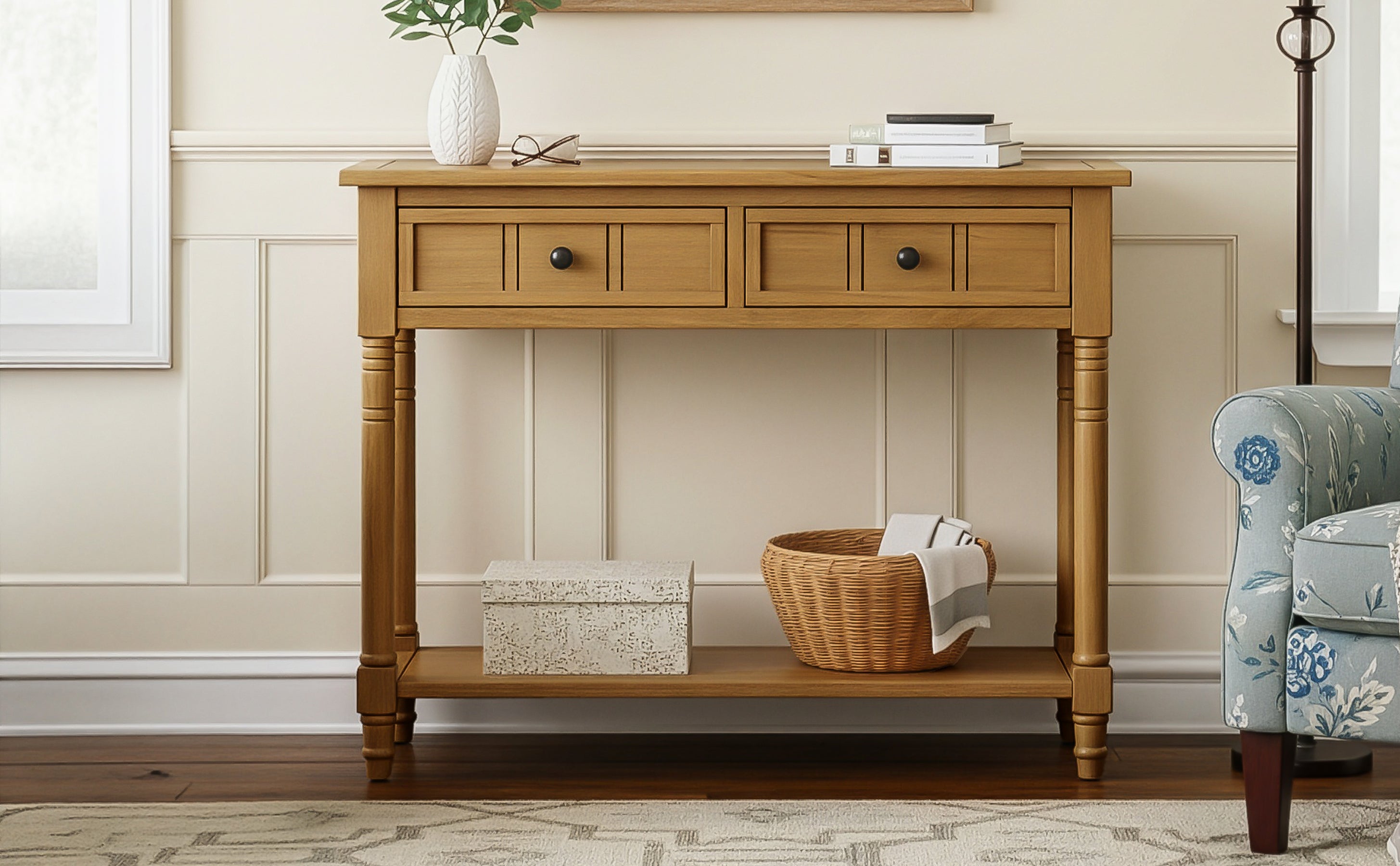 Daisy Traditional Console Table Design with Two Drawers