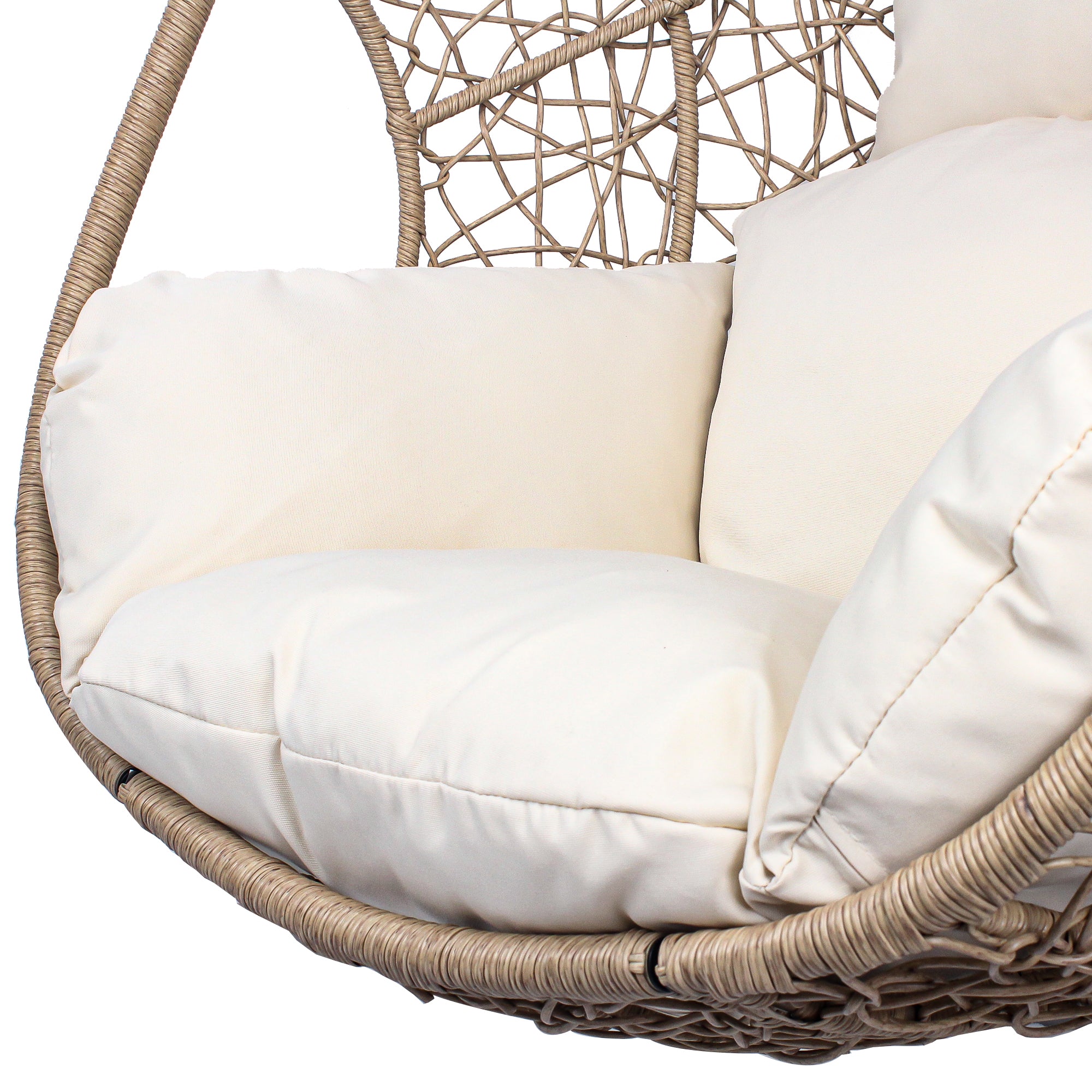 Nest Style Outdoor Indoor PE Wicker Swinging Egg Chair with Stand