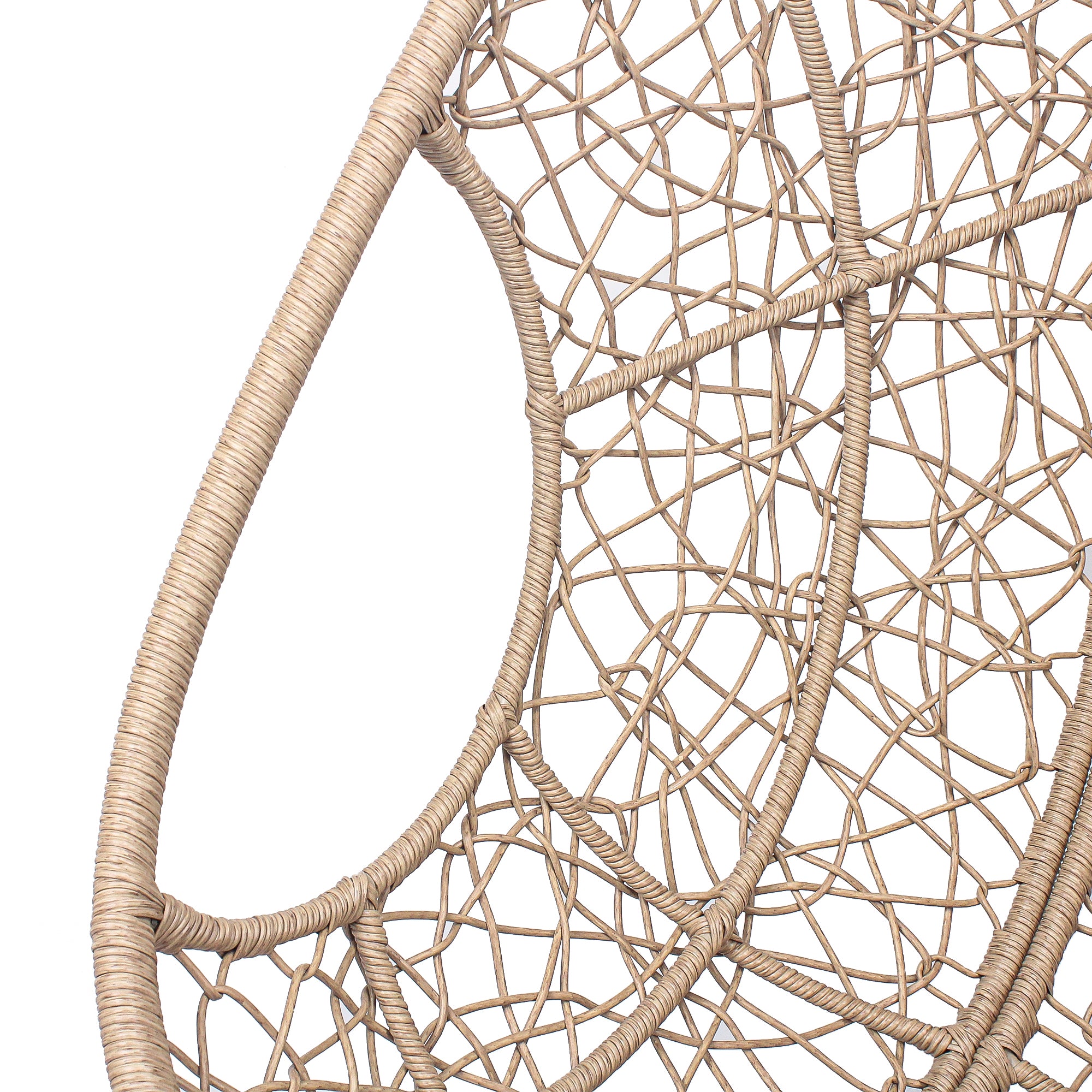 Nest Style Outdoor Indoor PE Wicker Swinging Egg Chair with Stand