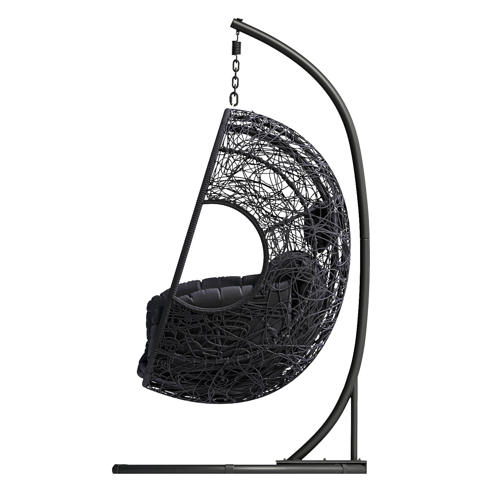 Nest Style Outdoor Indoor PE Wicker Swinging Egg Chair with Stand