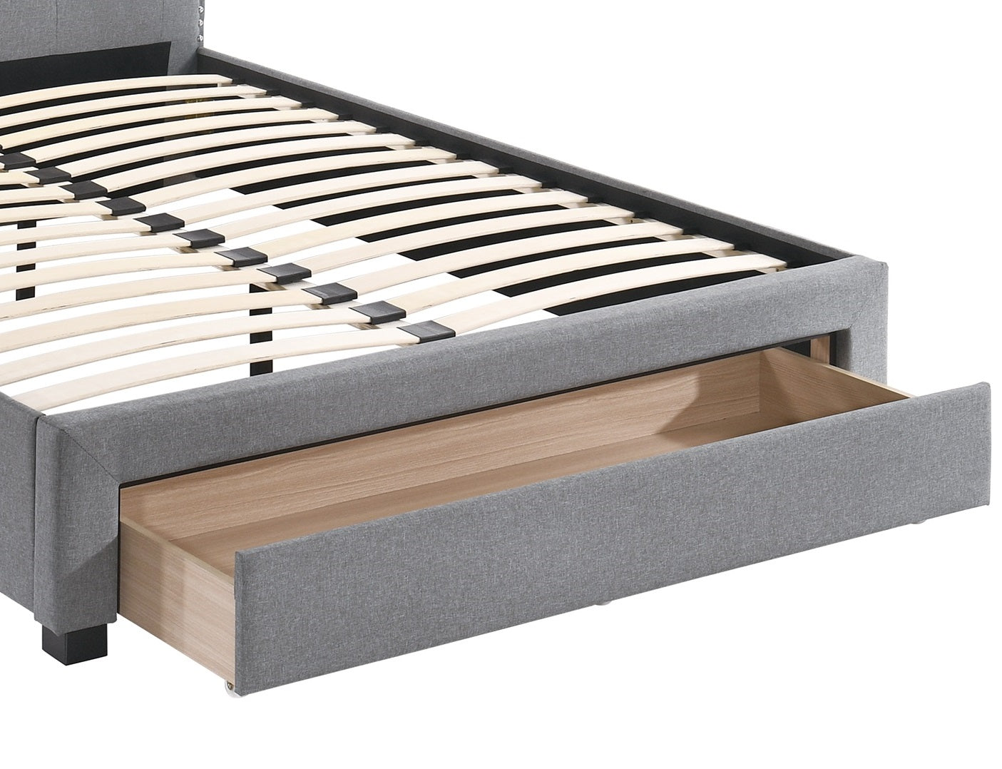 Button Tufted Headboard Storage Bed