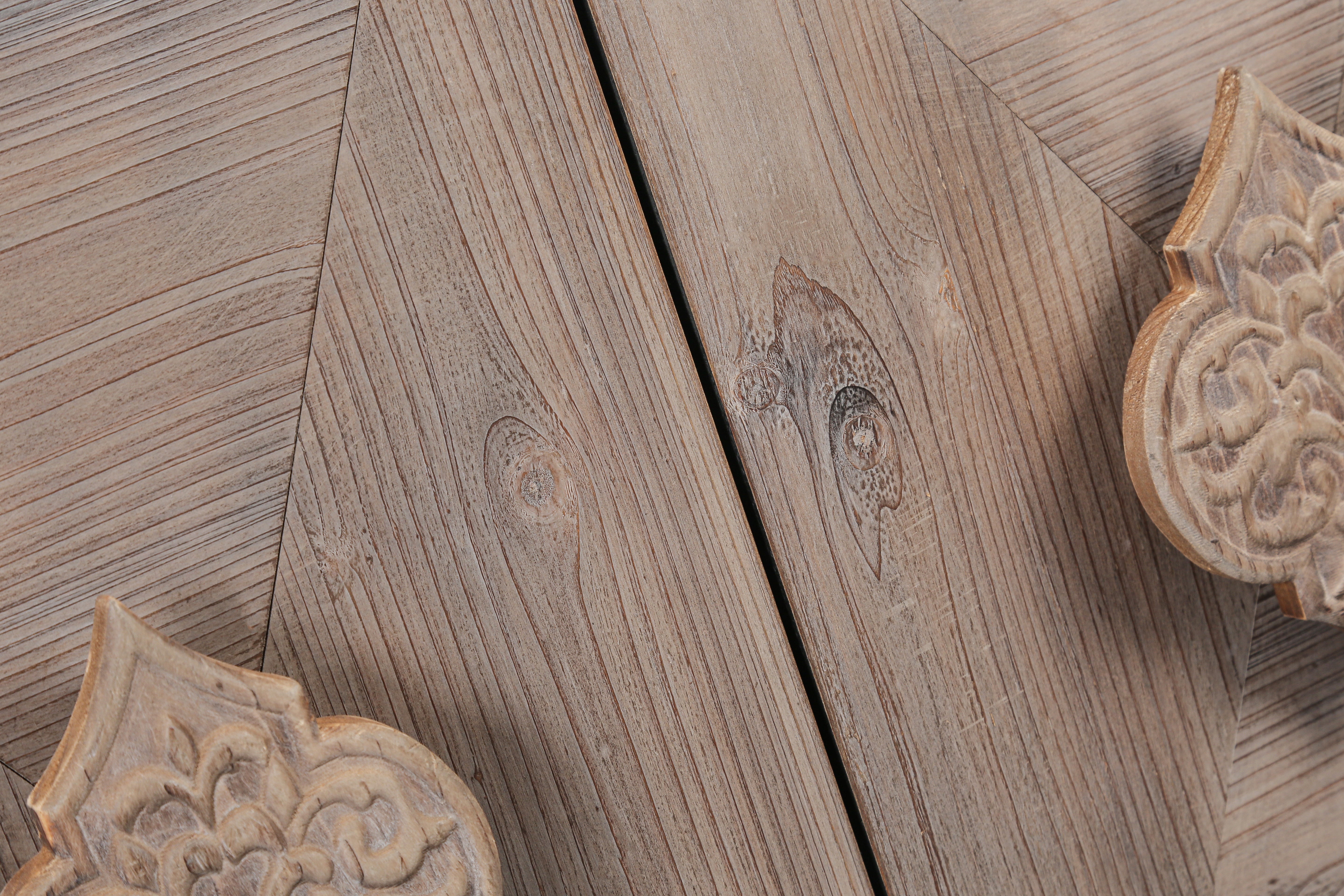 Carved Flower Door Cabinet