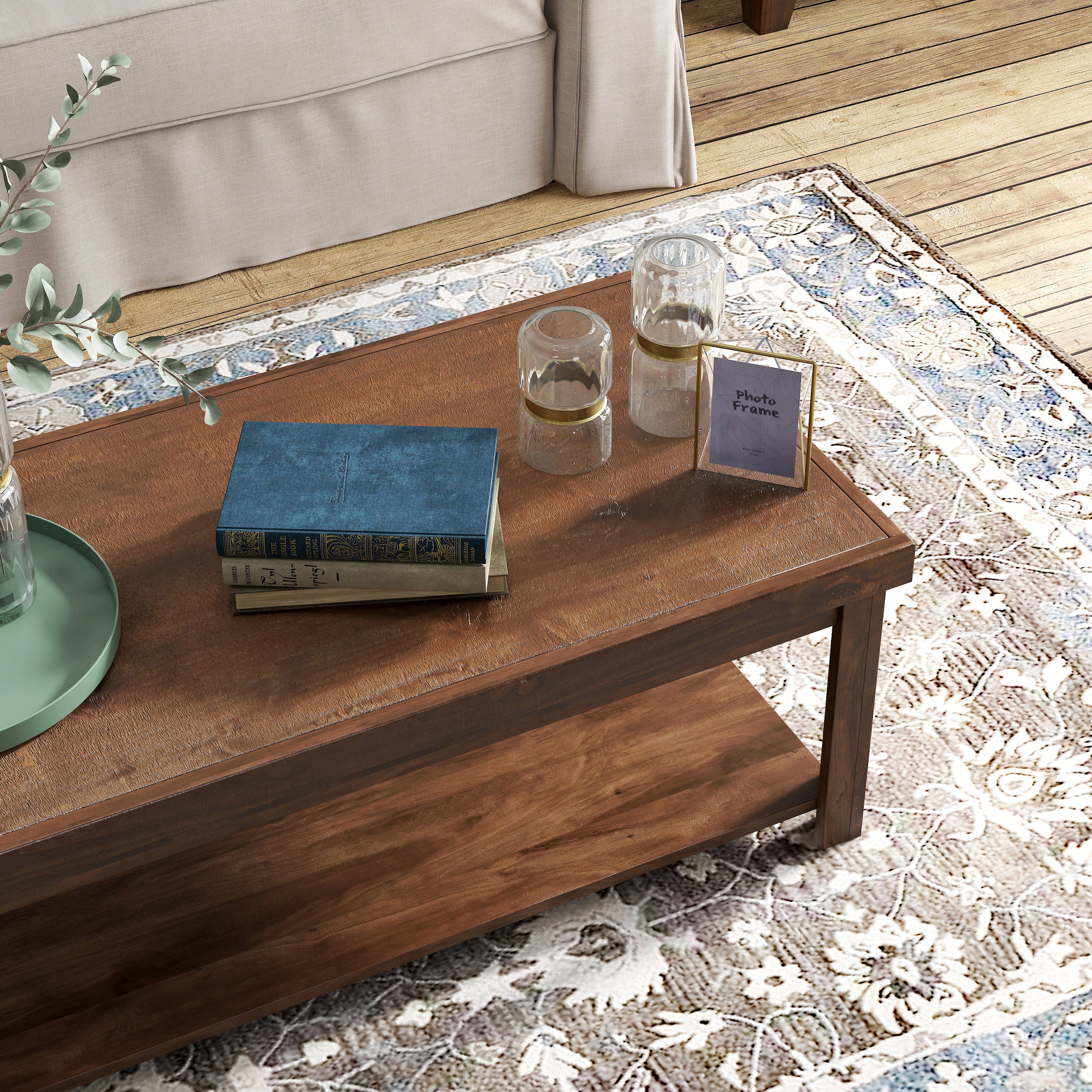 Farmhouse Rustic Rectangular Coffee Table