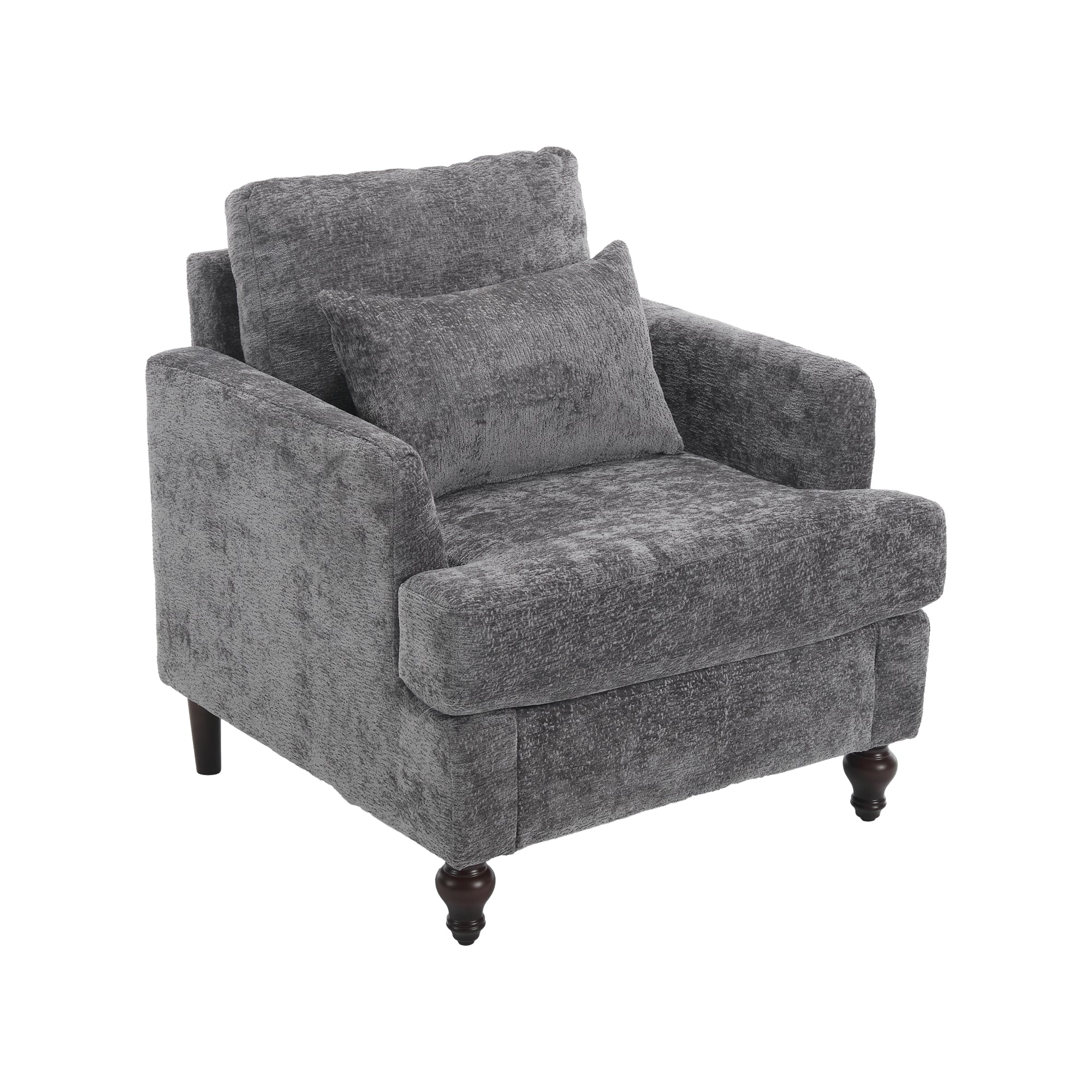 Chenille Tufted Upholstered Club Accent Chair