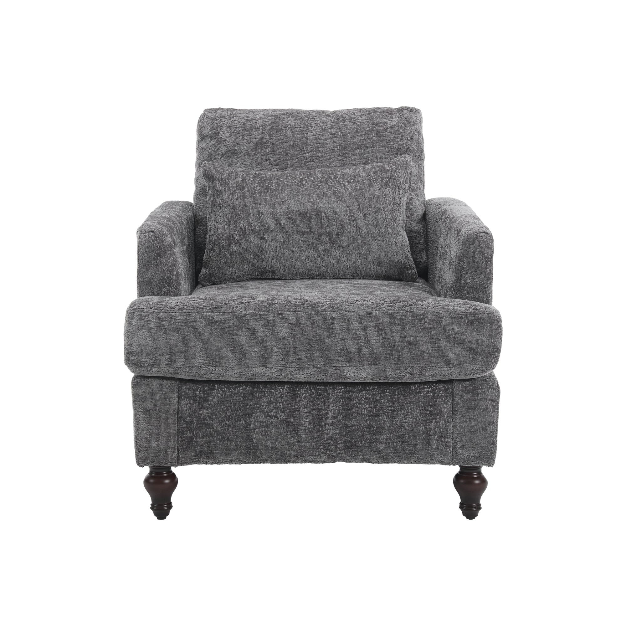 Chenille Tufted Upholstered Club Accent Chair