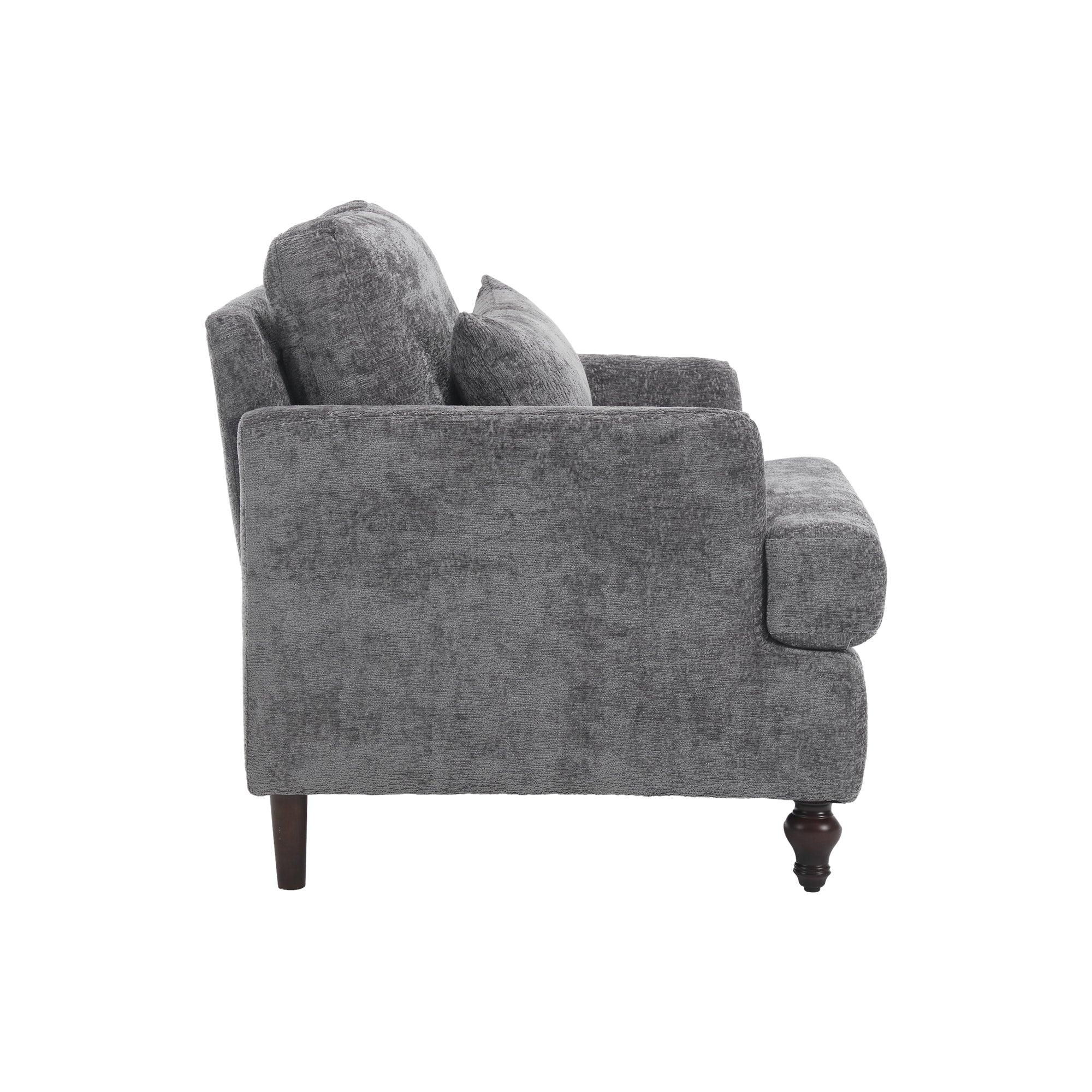 Chenille Tufted Upholstered Club Accent Chair