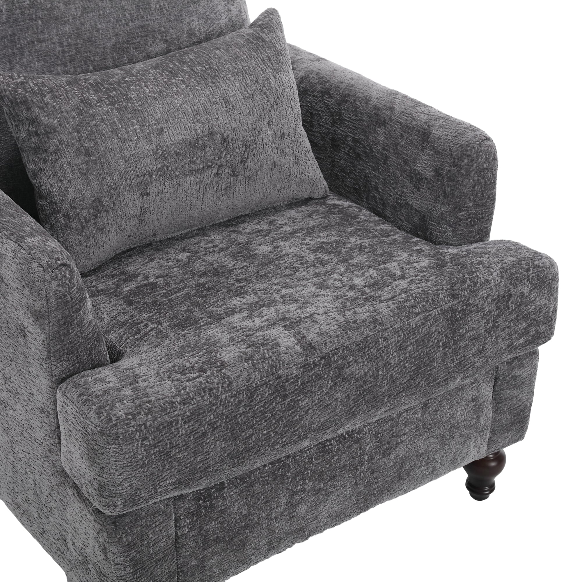 Chenille Tufted Upholstered Club Accent Chair
