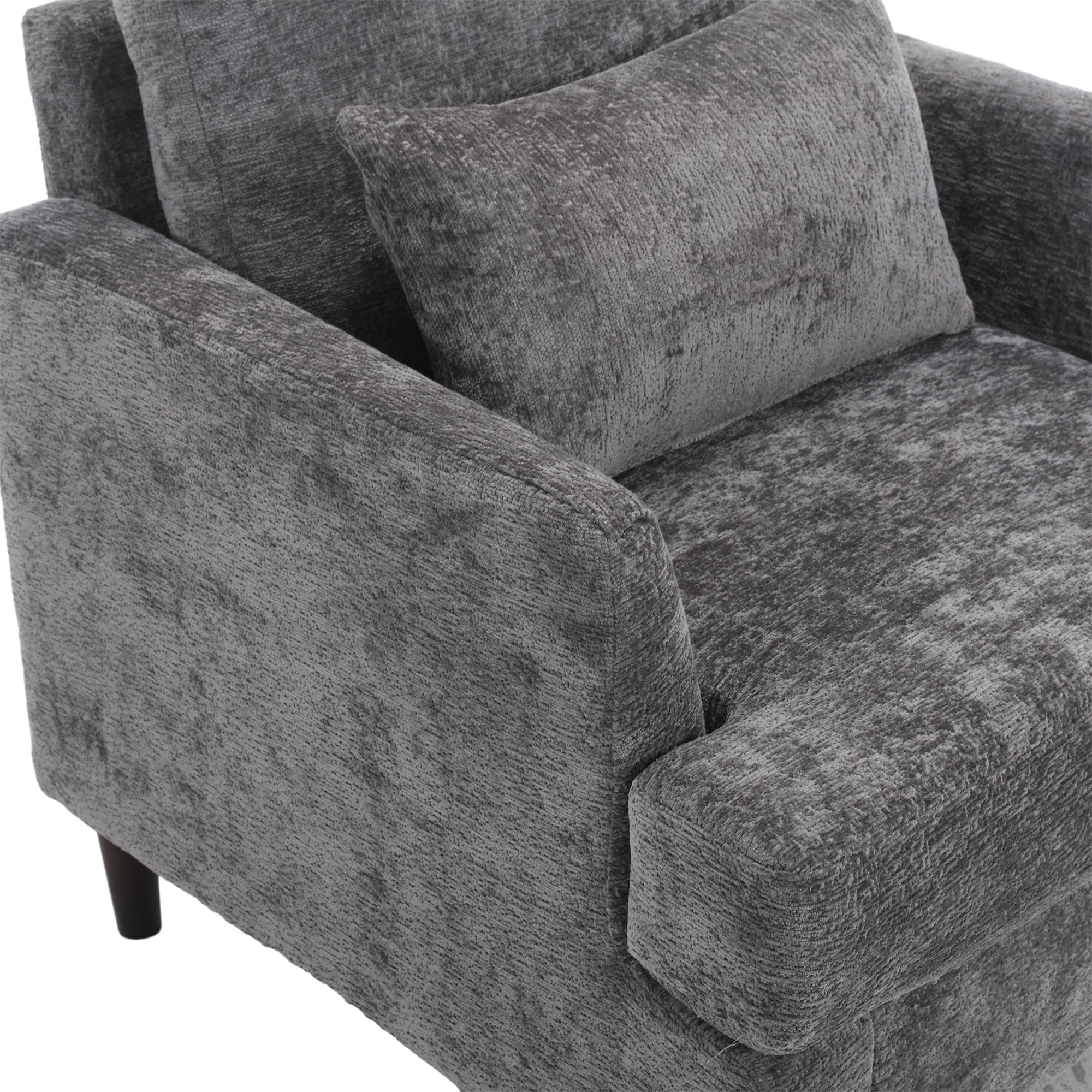 Chenille Tufted Upholstered Club Accent Chair