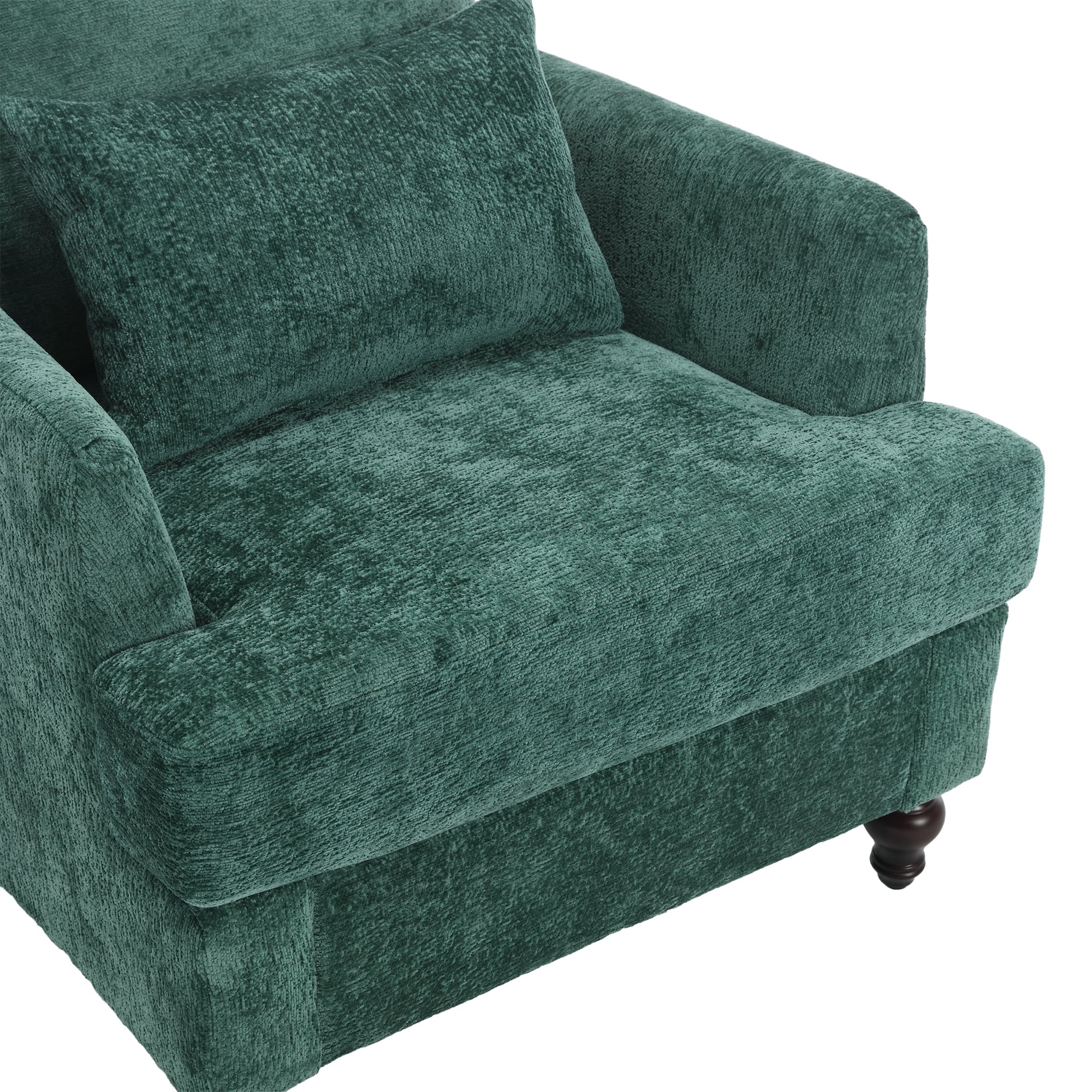 Chenille Tufted Upholstered Club Accent Chair