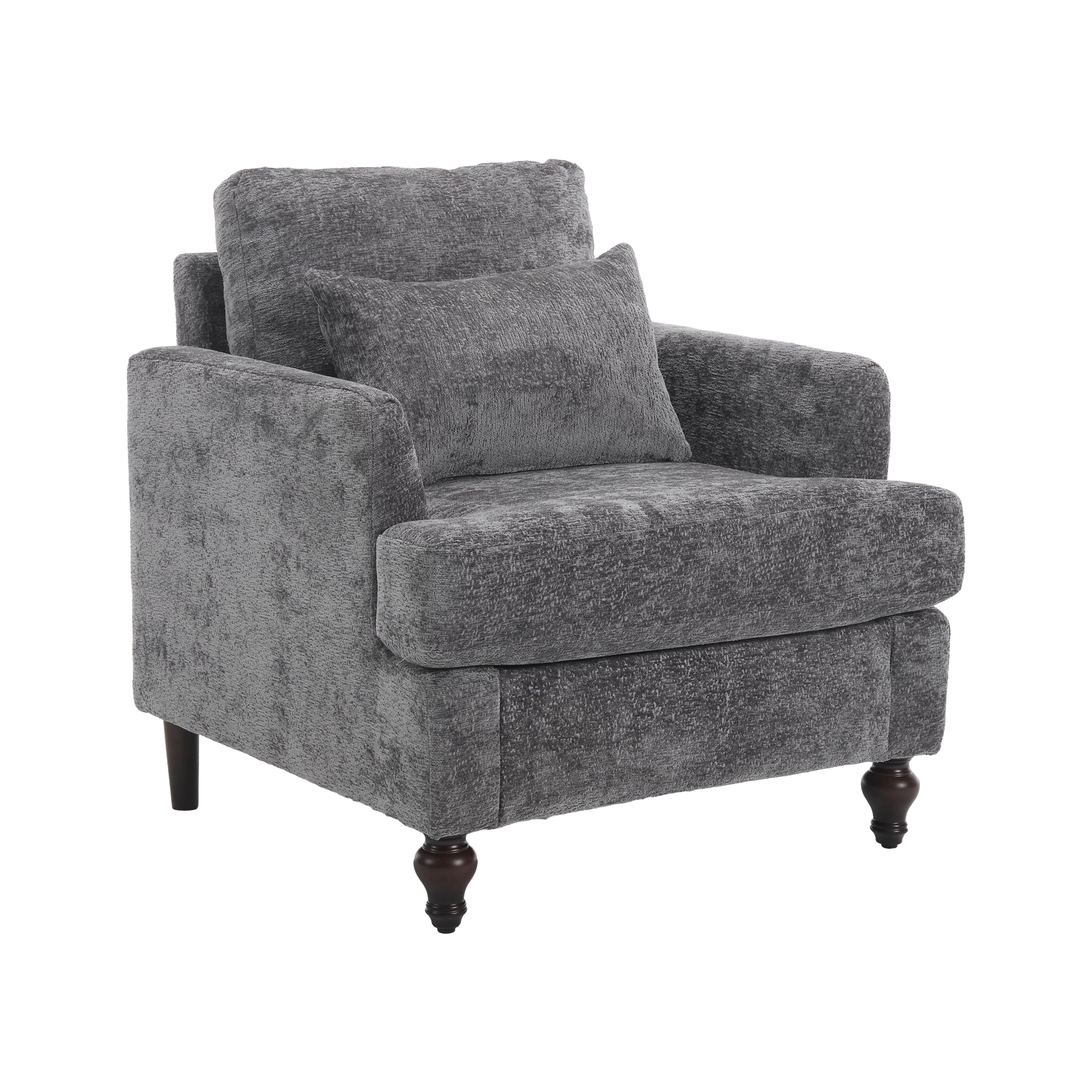 Chenille Tufted Upholstered Club Accent Chair