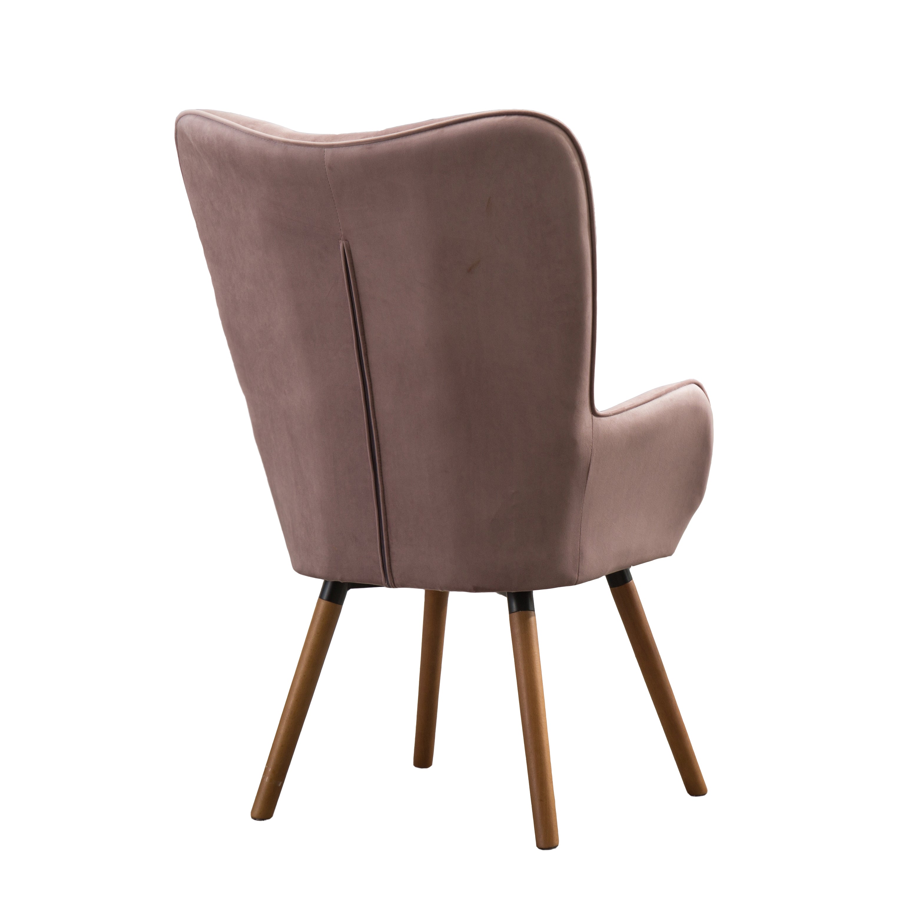 Doarnin Contemporary Silky Velvet Tufted Button Back Accent Chair, Mauve