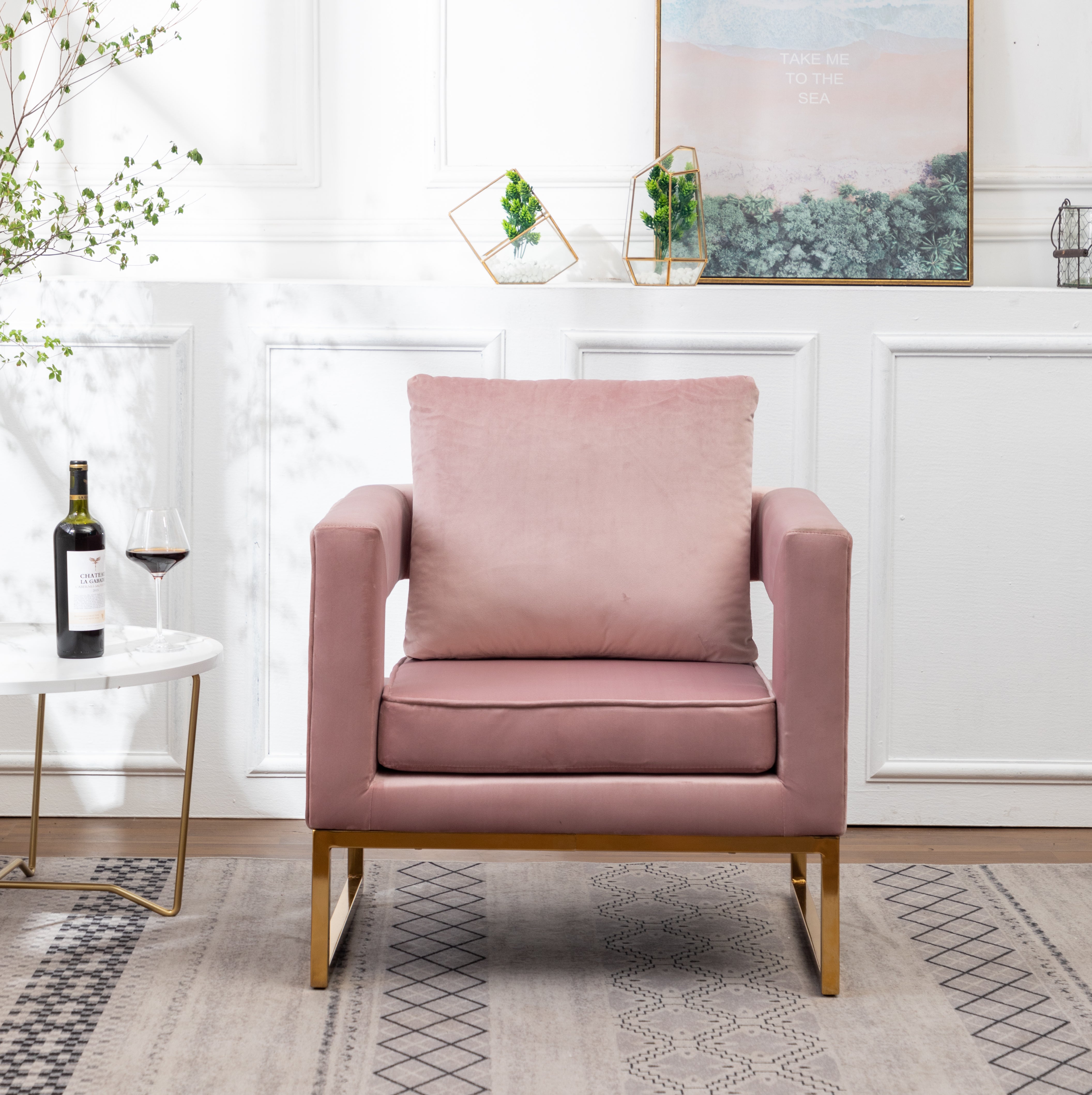 Lenola Contemporary Upholstered Accent Arm Chair, Gray