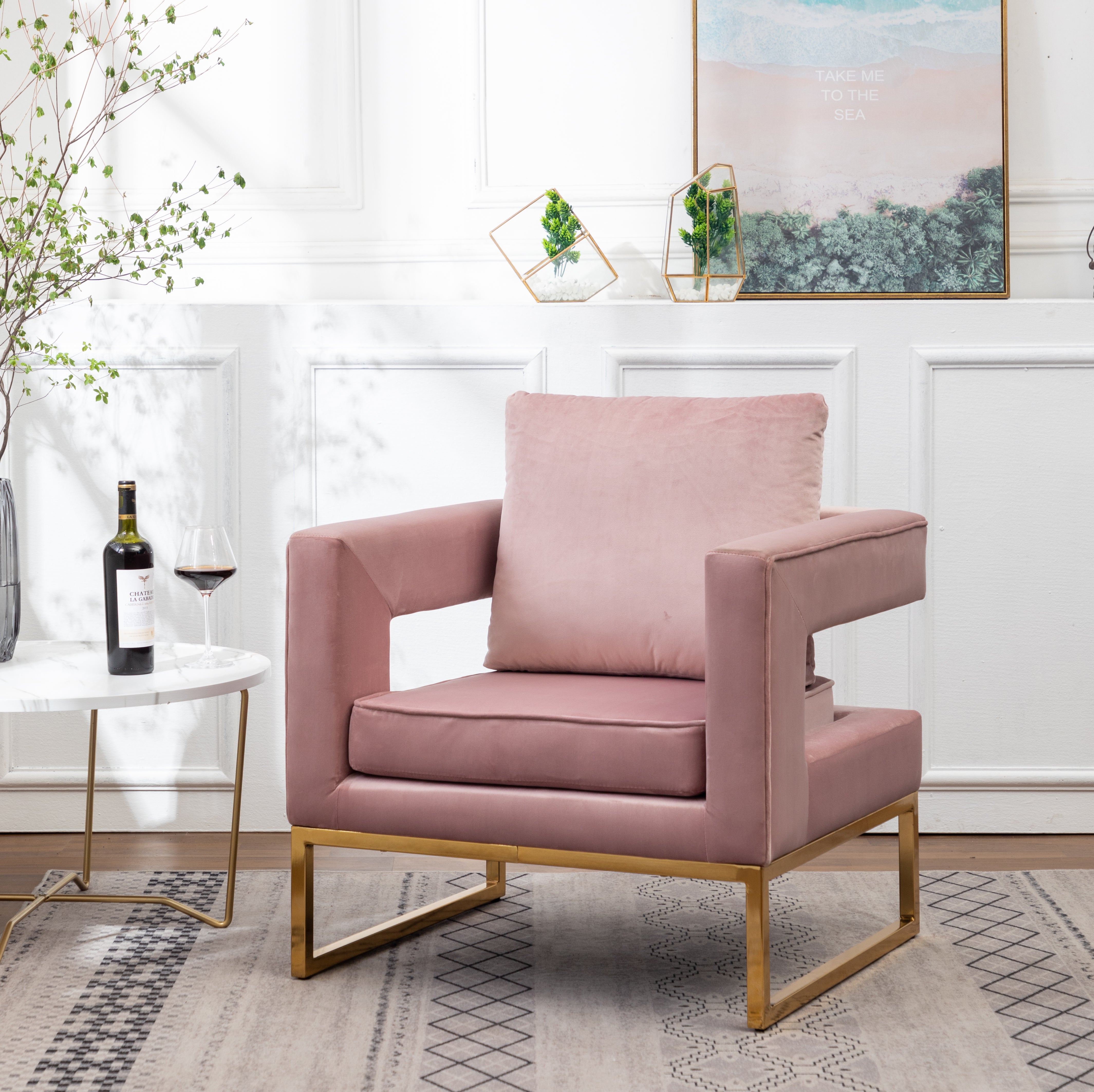 Lenola Contemporary Upholstered Accent Arm Chair, Gray