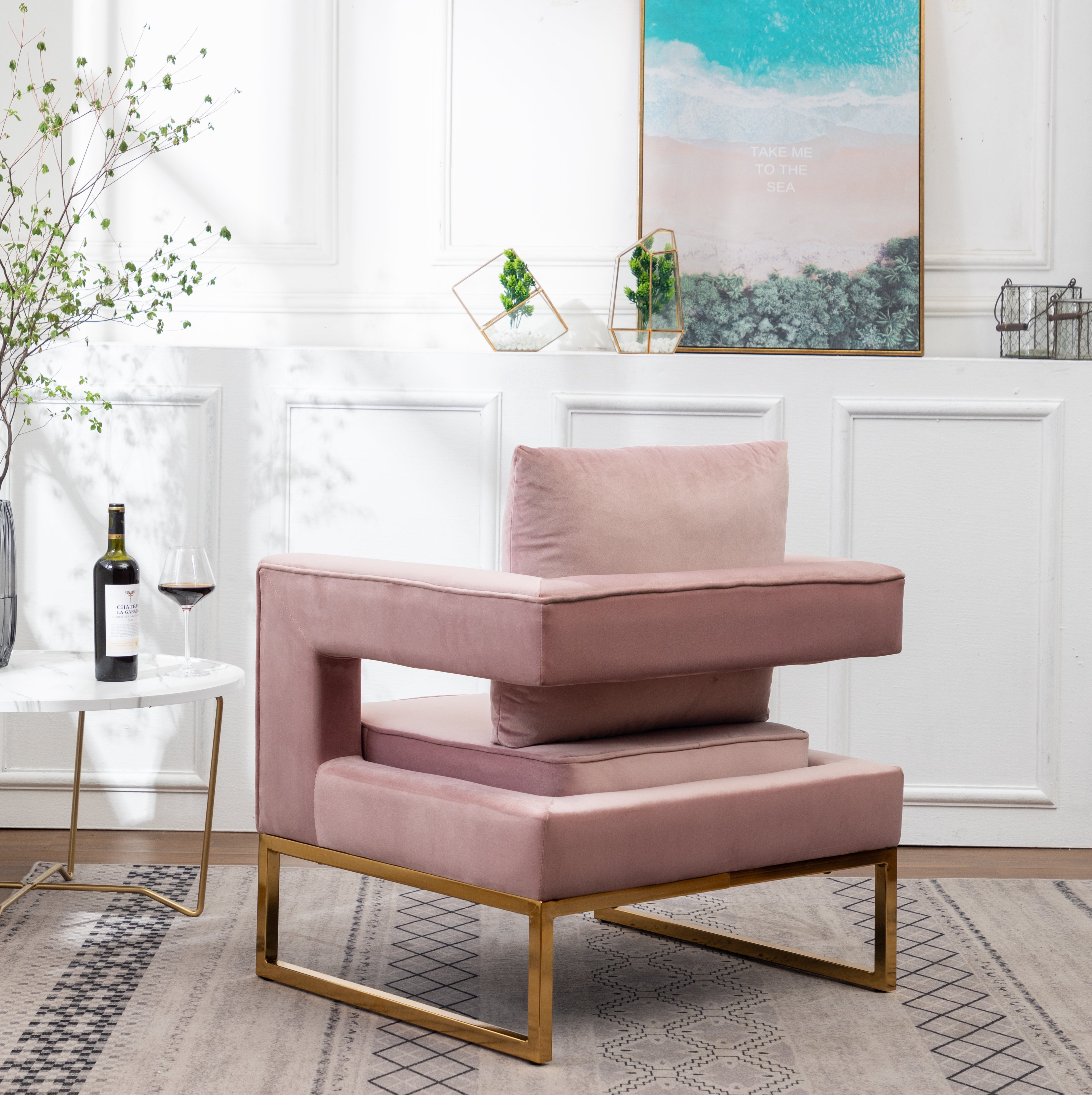Lenola Contemporary Upholstered Accent Arm Chair, Gray