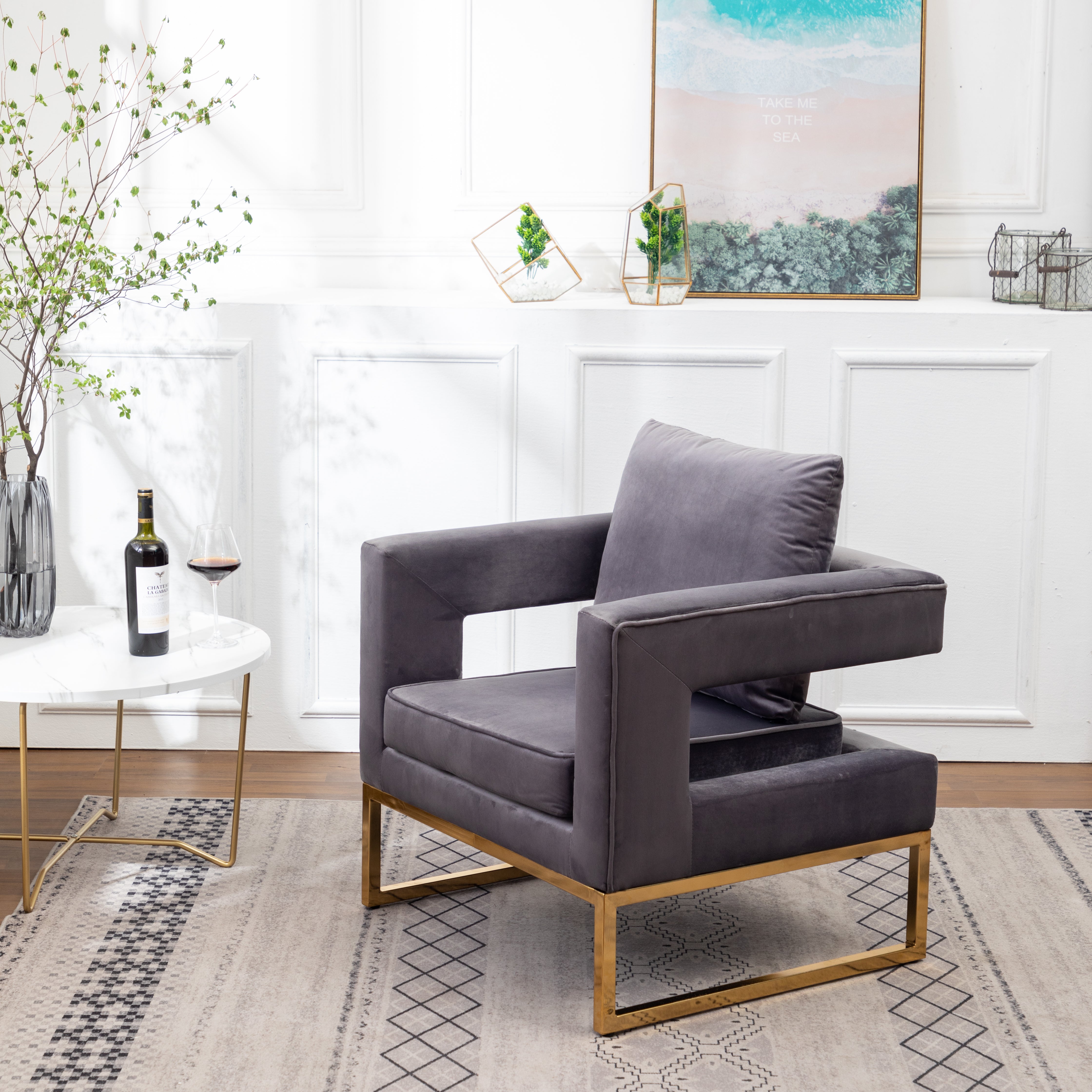 Lenola Contemporary Upholstered Accent Arm Chair