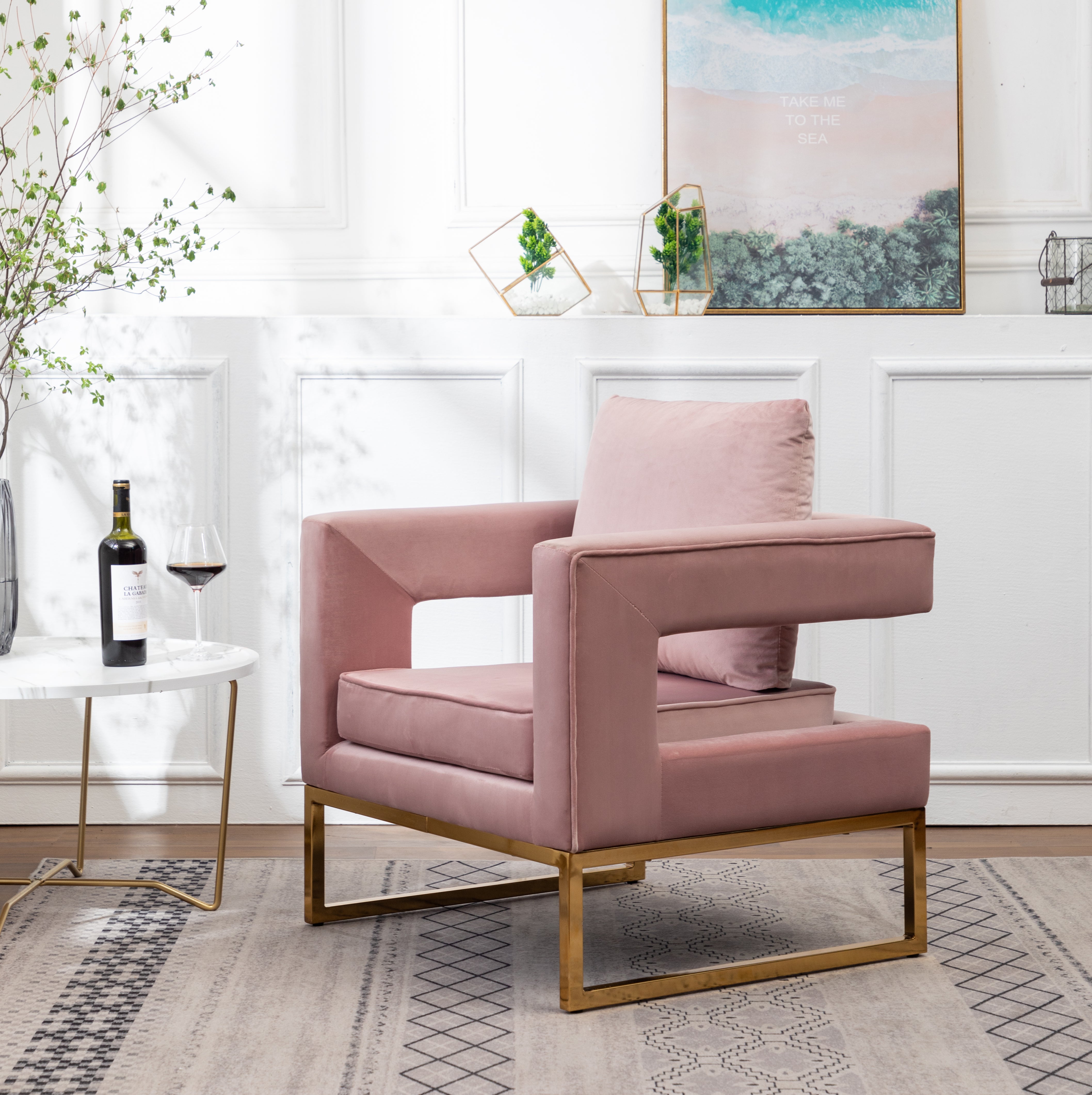 Lenola Contemporary Upholstered Accent Arm Chair, Gray