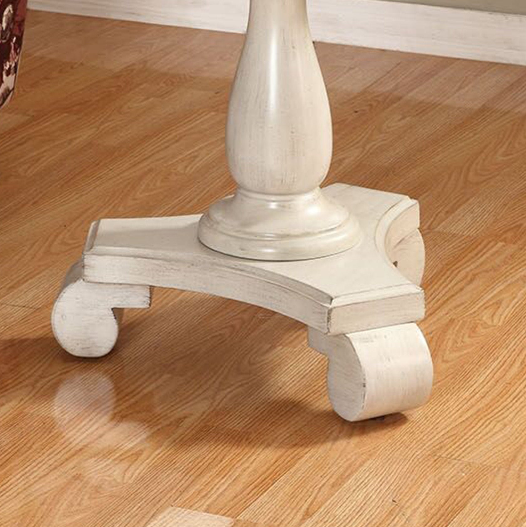 Rene Round Wood Pedestal Side Table