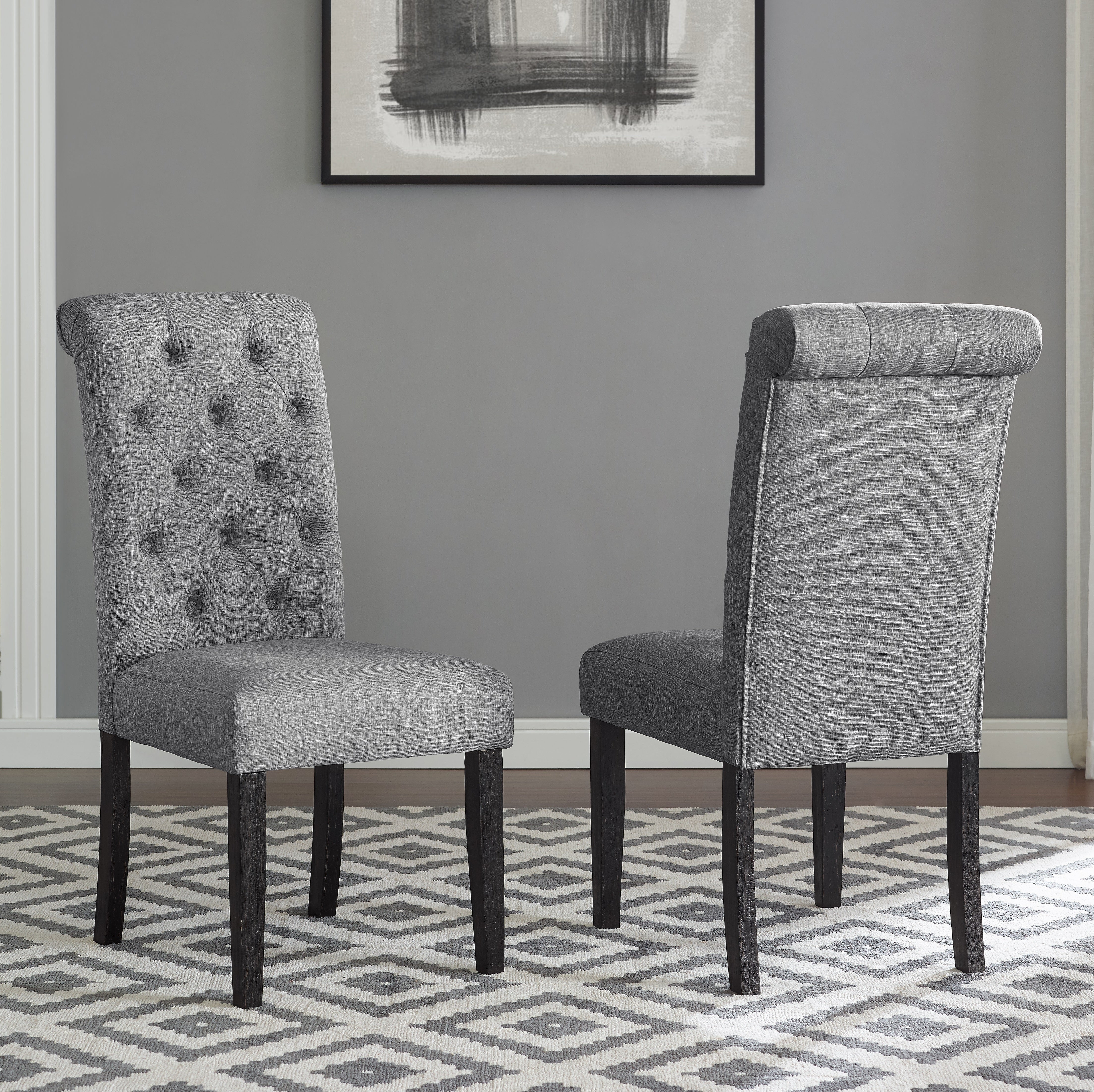 Levi Button Tufted Upholstered Dining Chair, Set of 2