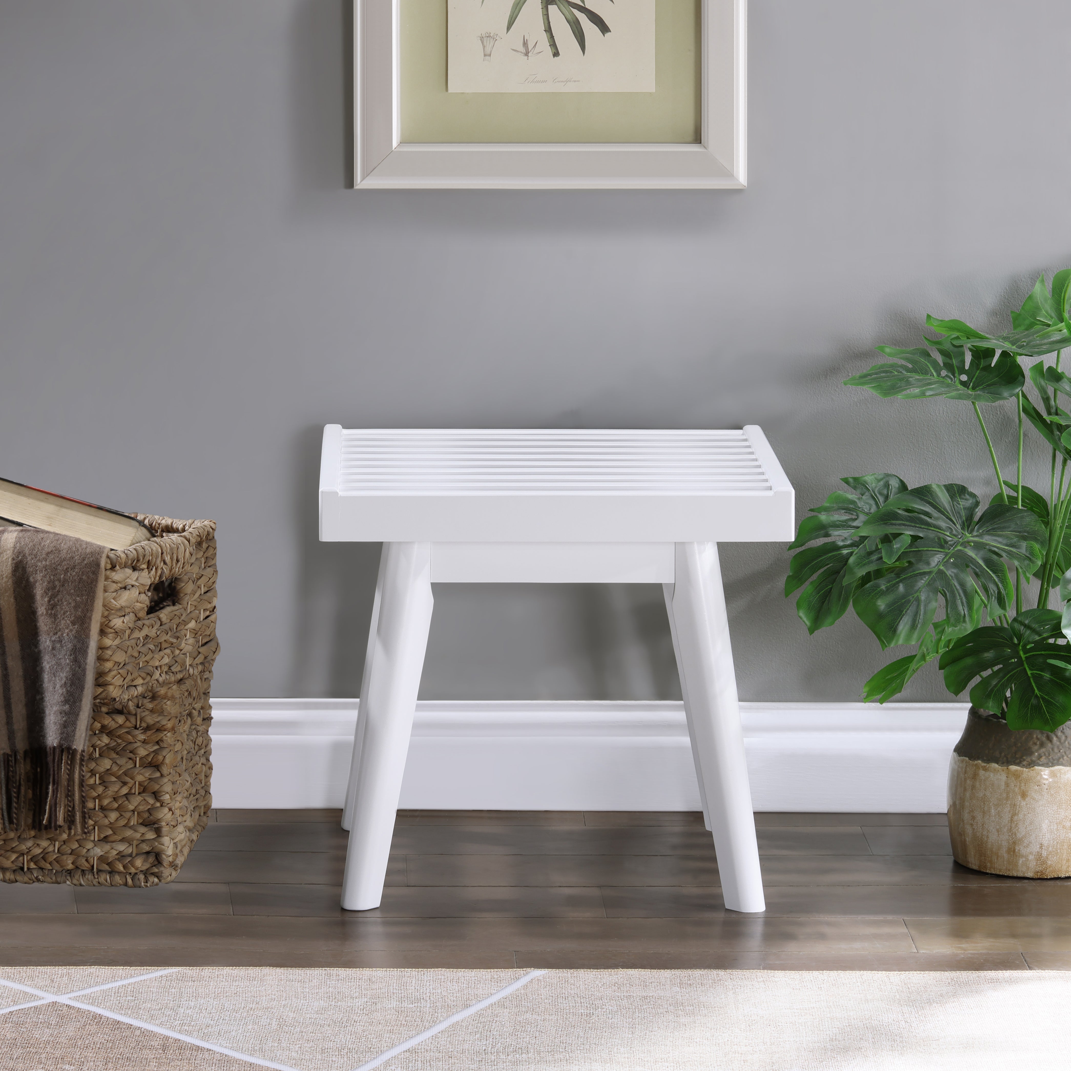 Larwich Solid Wood Slatted Bench