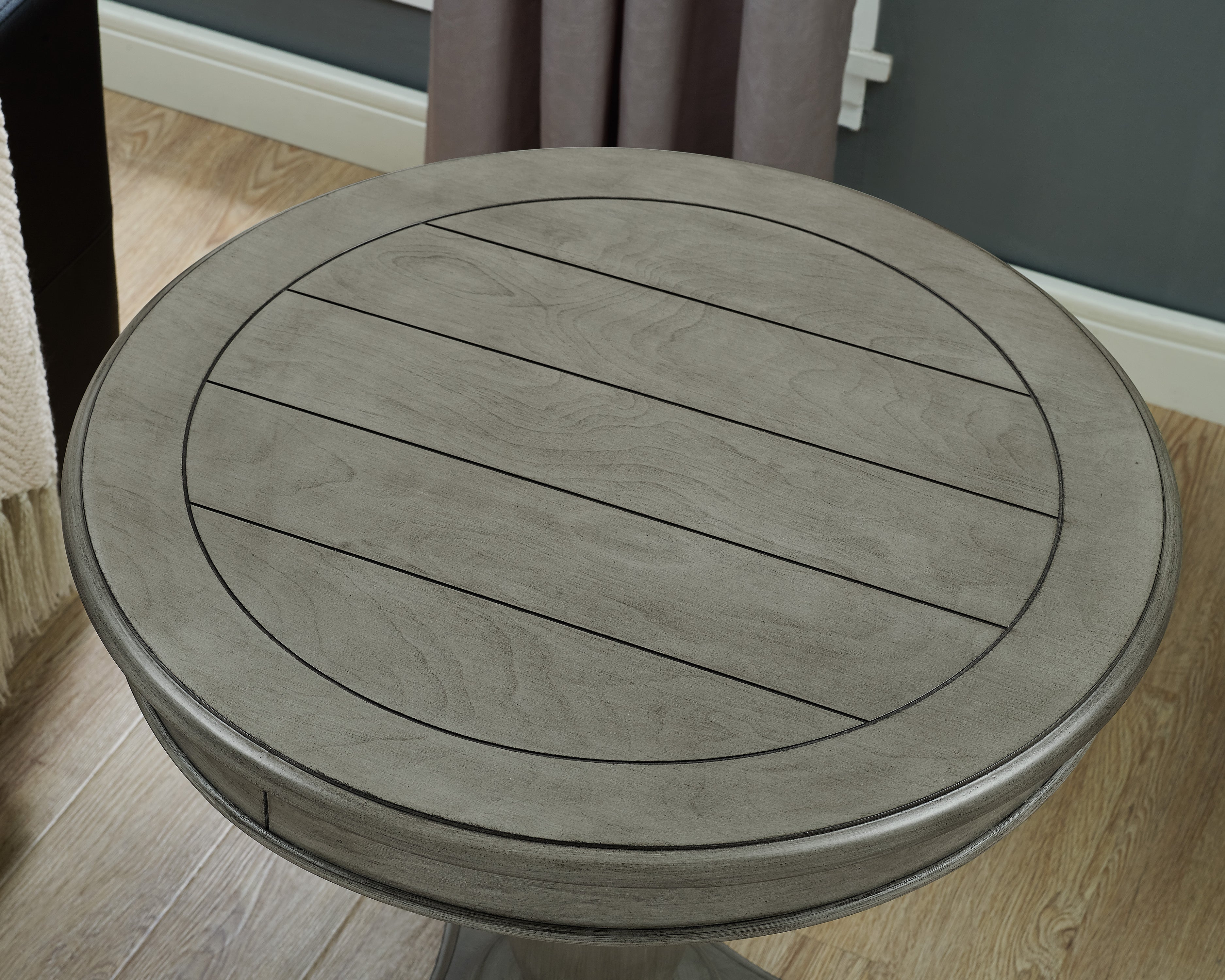 Rene Round Wood Pedestal Side Table