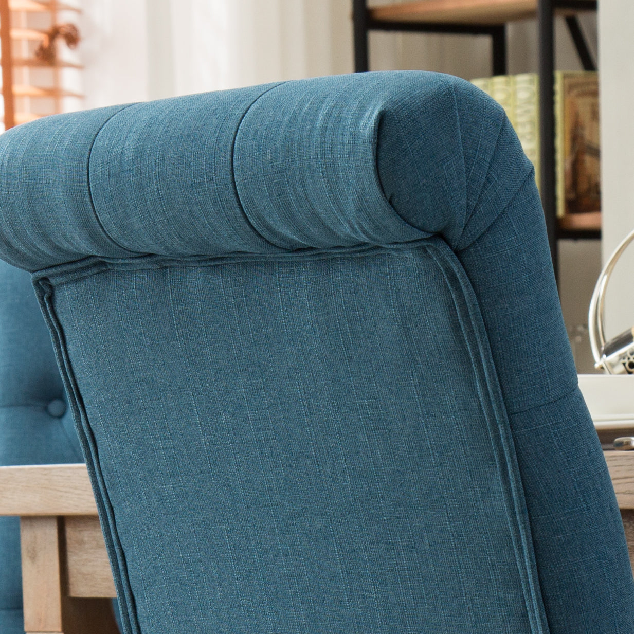 Hazel Solid Wood Button Tufted Upholstered Parsons Dining Chair, Set of 2