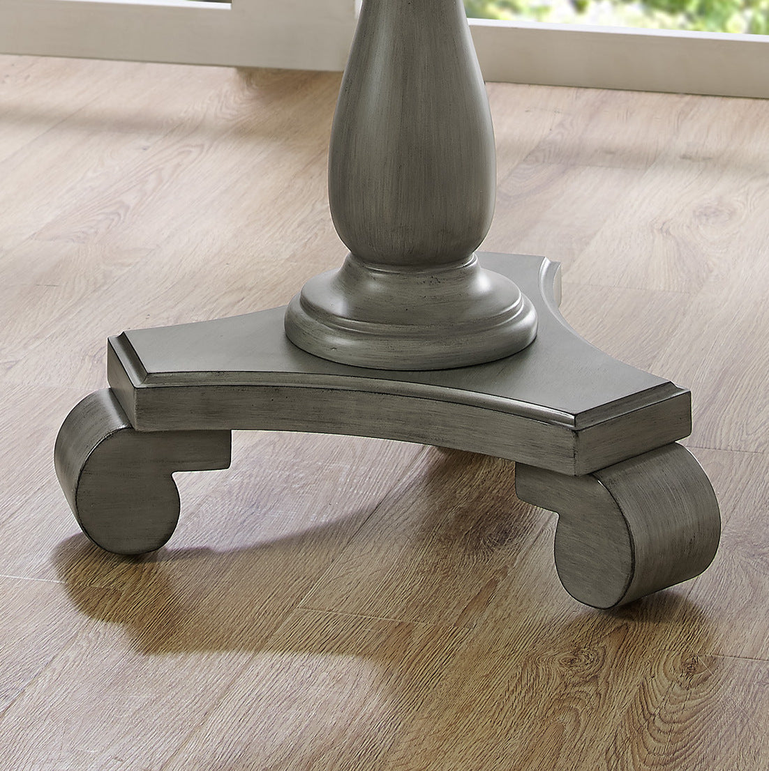 Rene Round Wood Pedestal Side Table