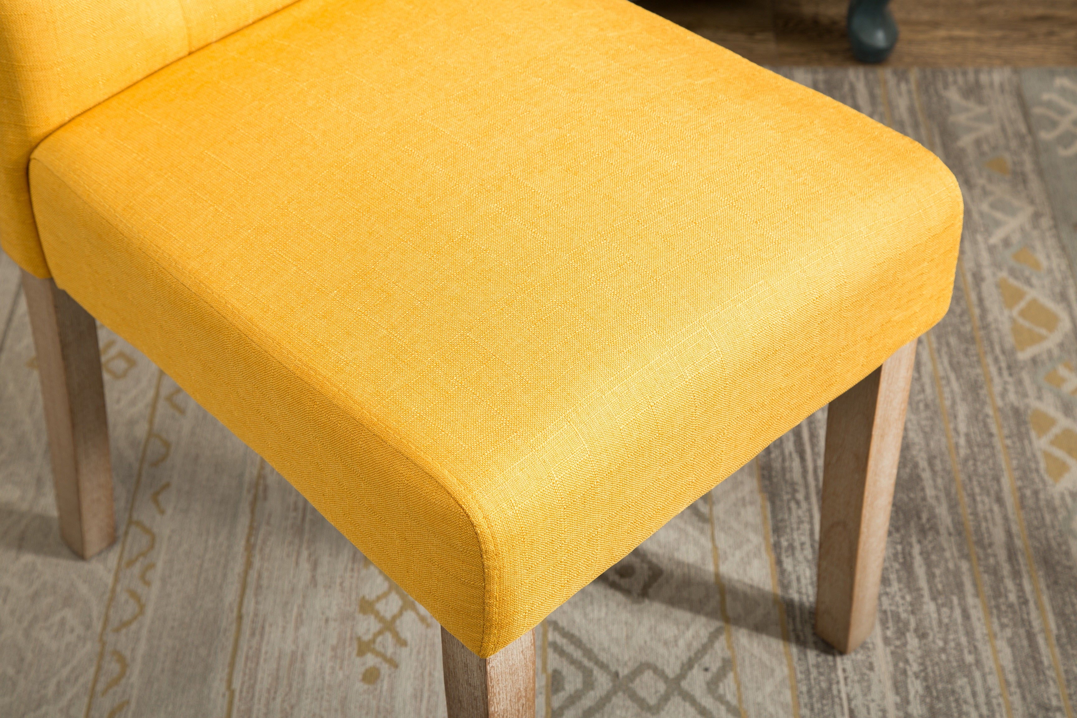 Hazel Solid Wood Button Tufted Upholstered Parsons Dining Chair, Set of 2