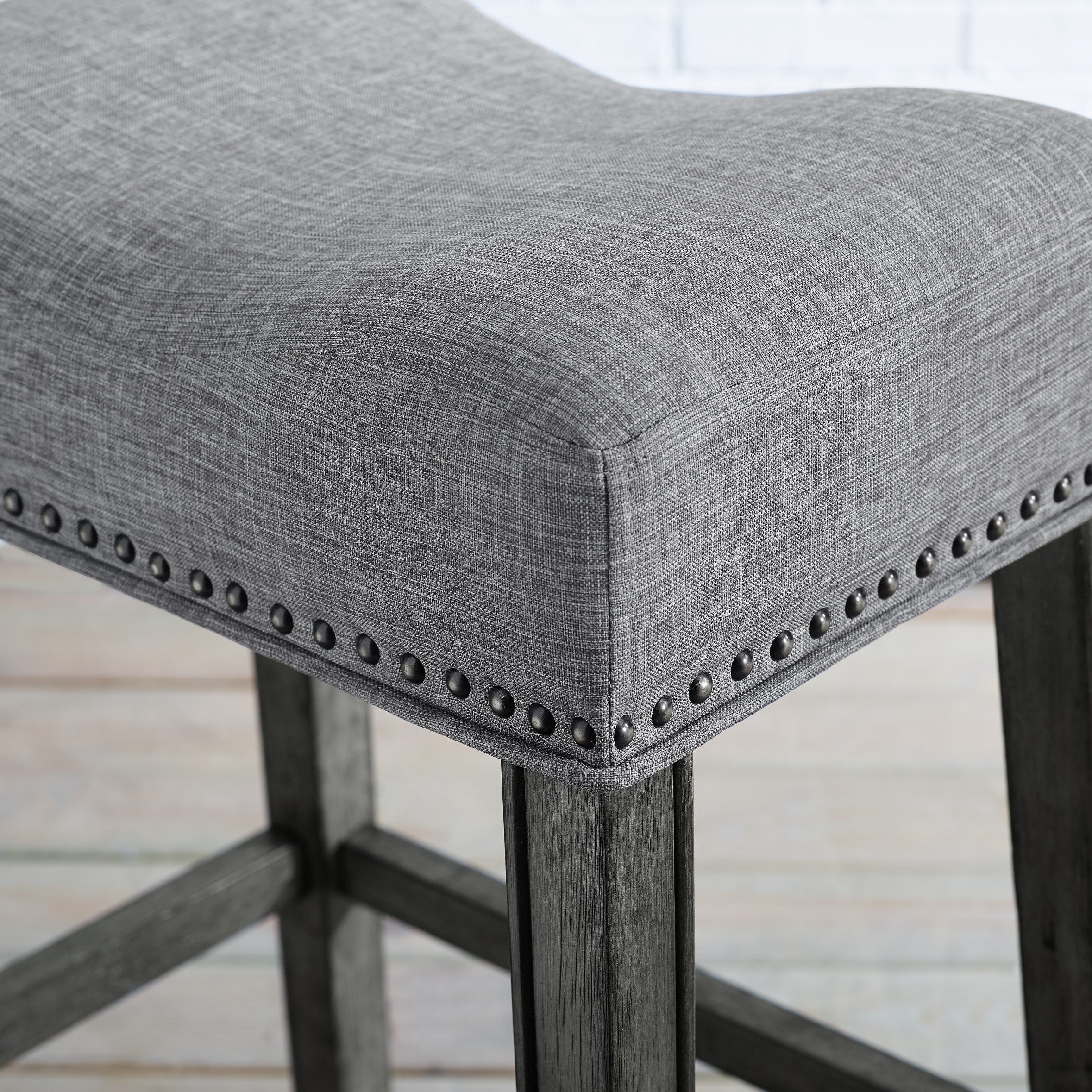 Coco Upholstered Backless Saddle Seat Bar Stools, Set of 2
