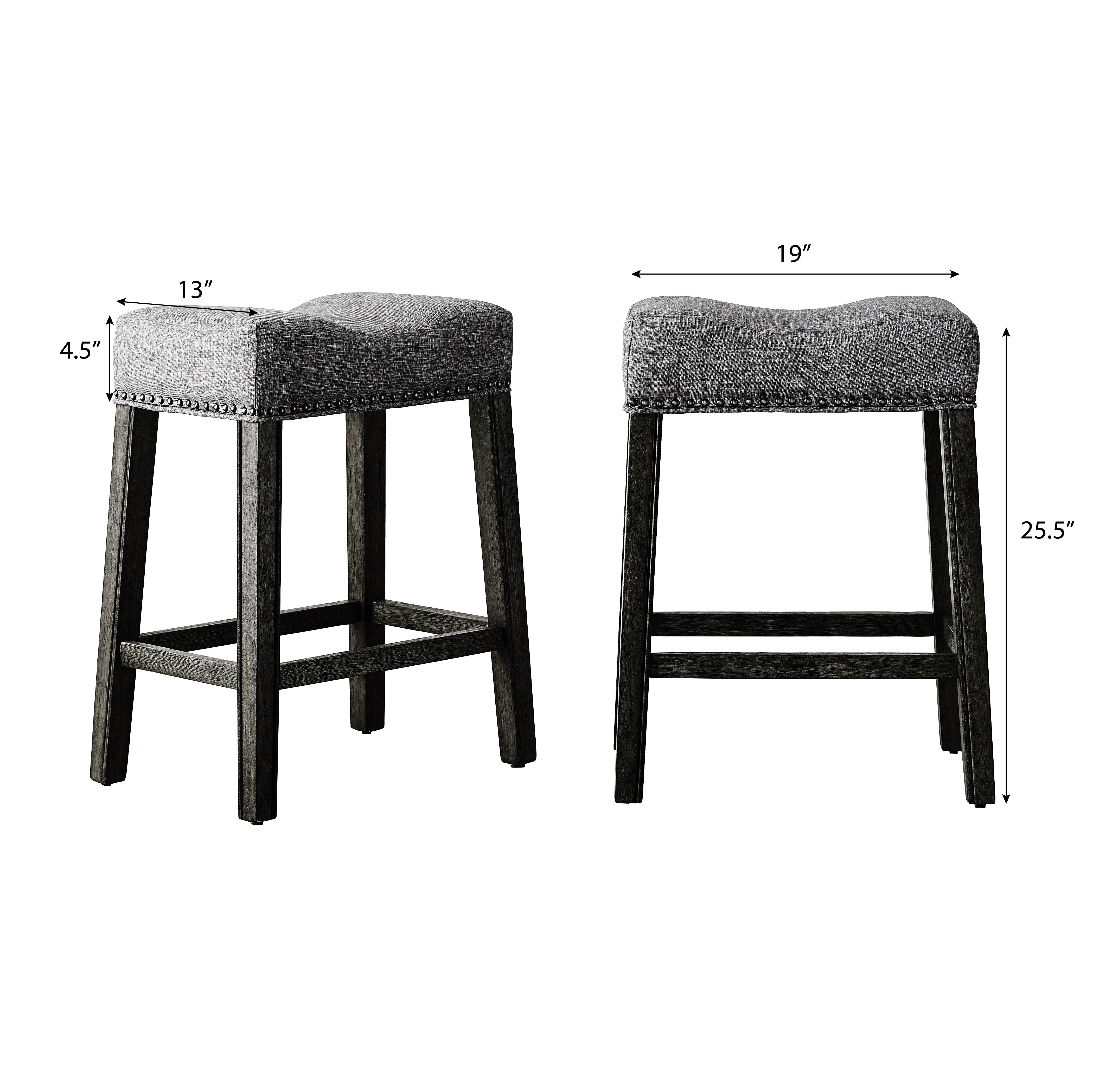 Upholstered Backless Counter Stools, Set of 2