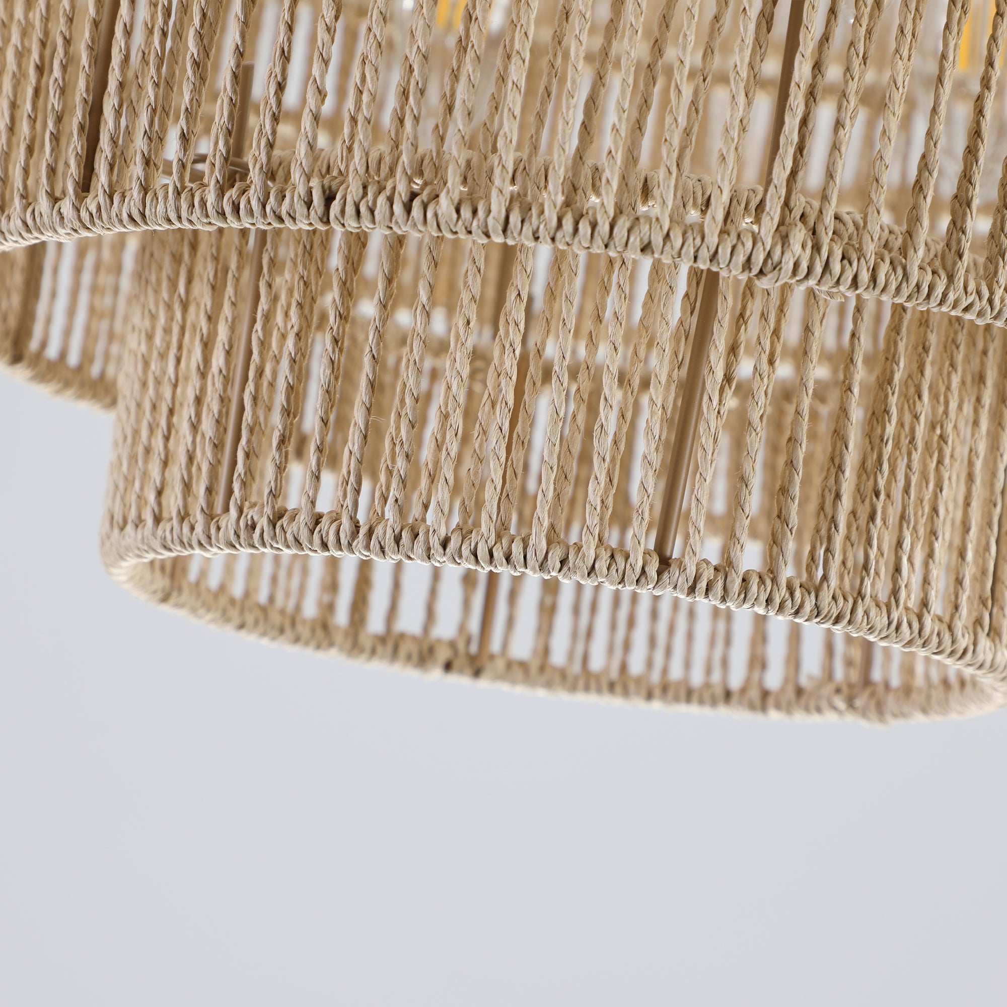 24" Modern 5-Layer Woven Rope Chandelier