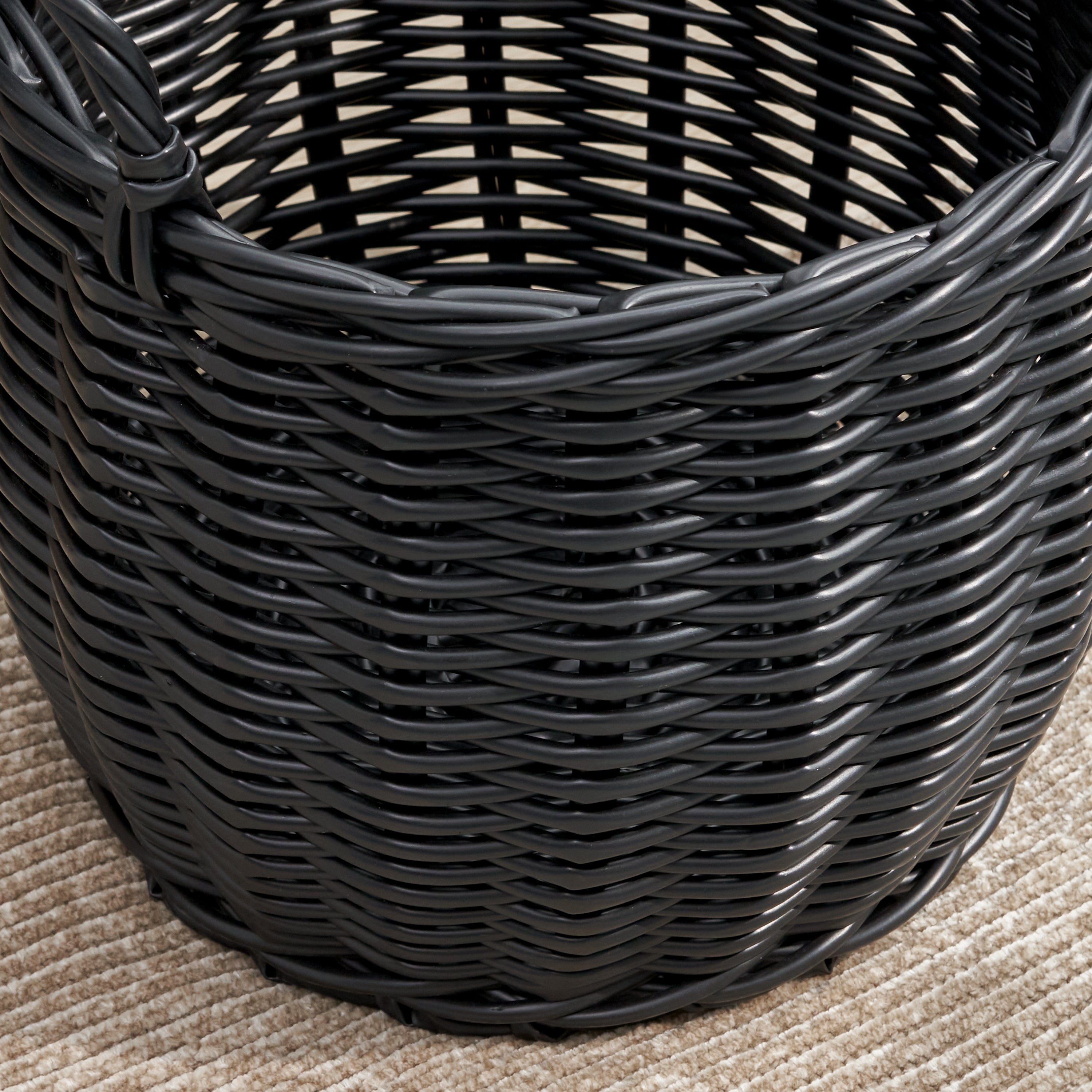 Lucius Round Resin Woven Wicker Basket