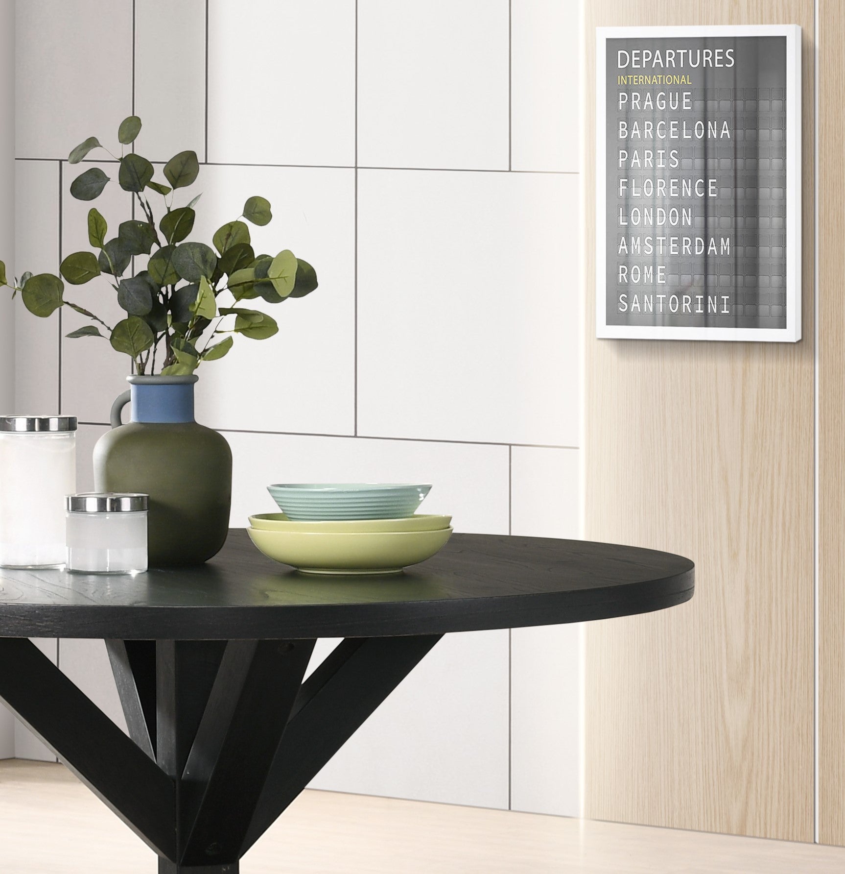 Firlo Round Dining Table with Cross-Buck Pedestal Base