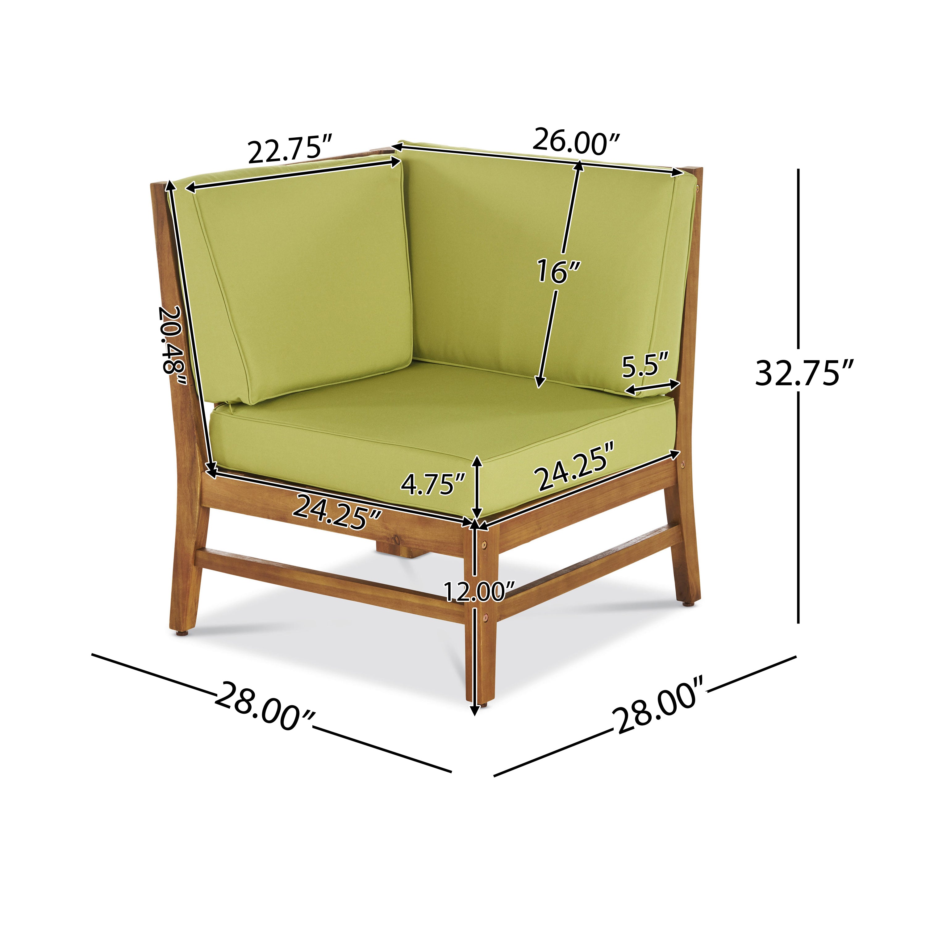 Perla Outdoor L-Shape Sectional Sofa with Coffee Table