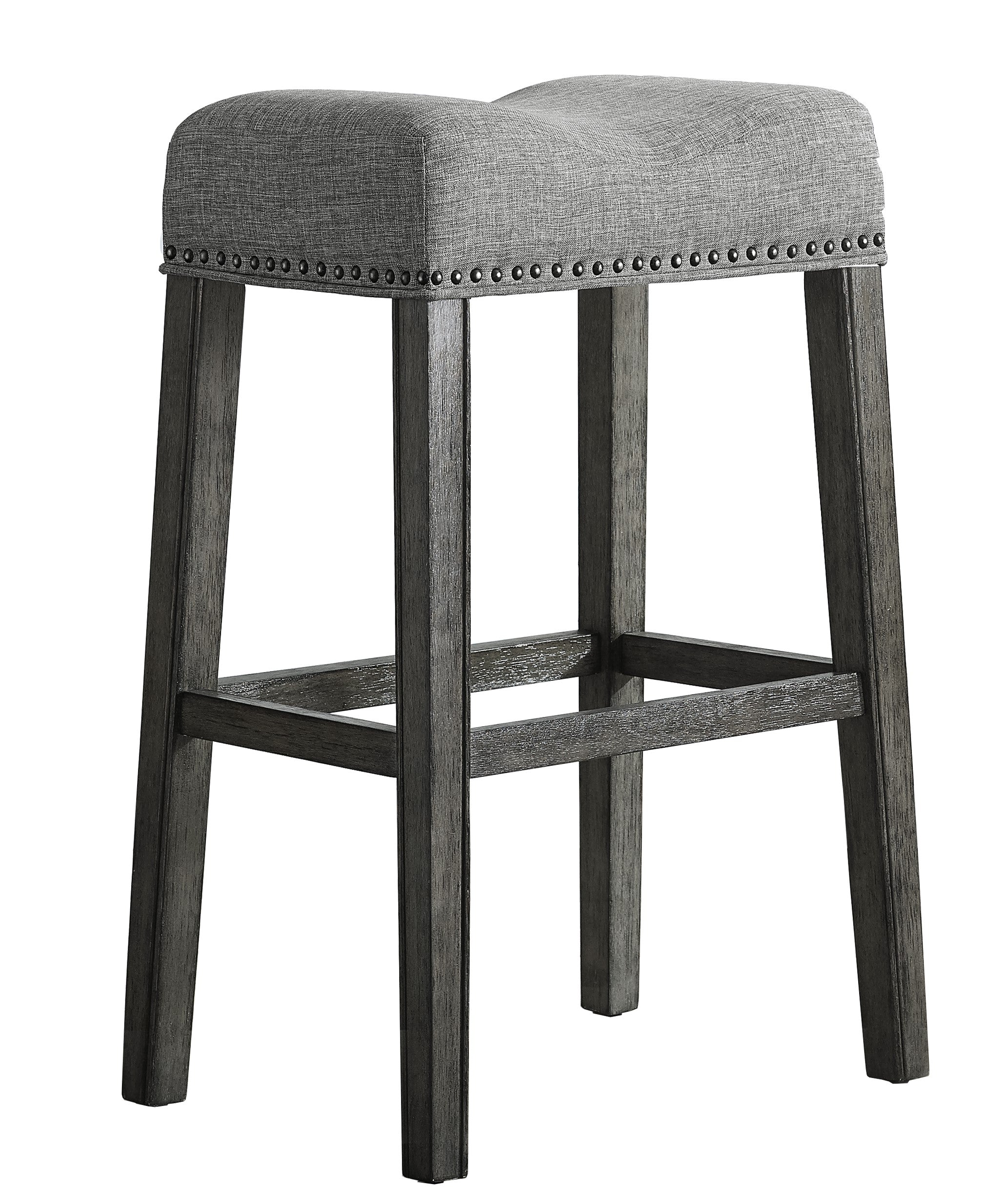 Coco Upholstered Backless Saddle Seat Bar Stools, Set of 2