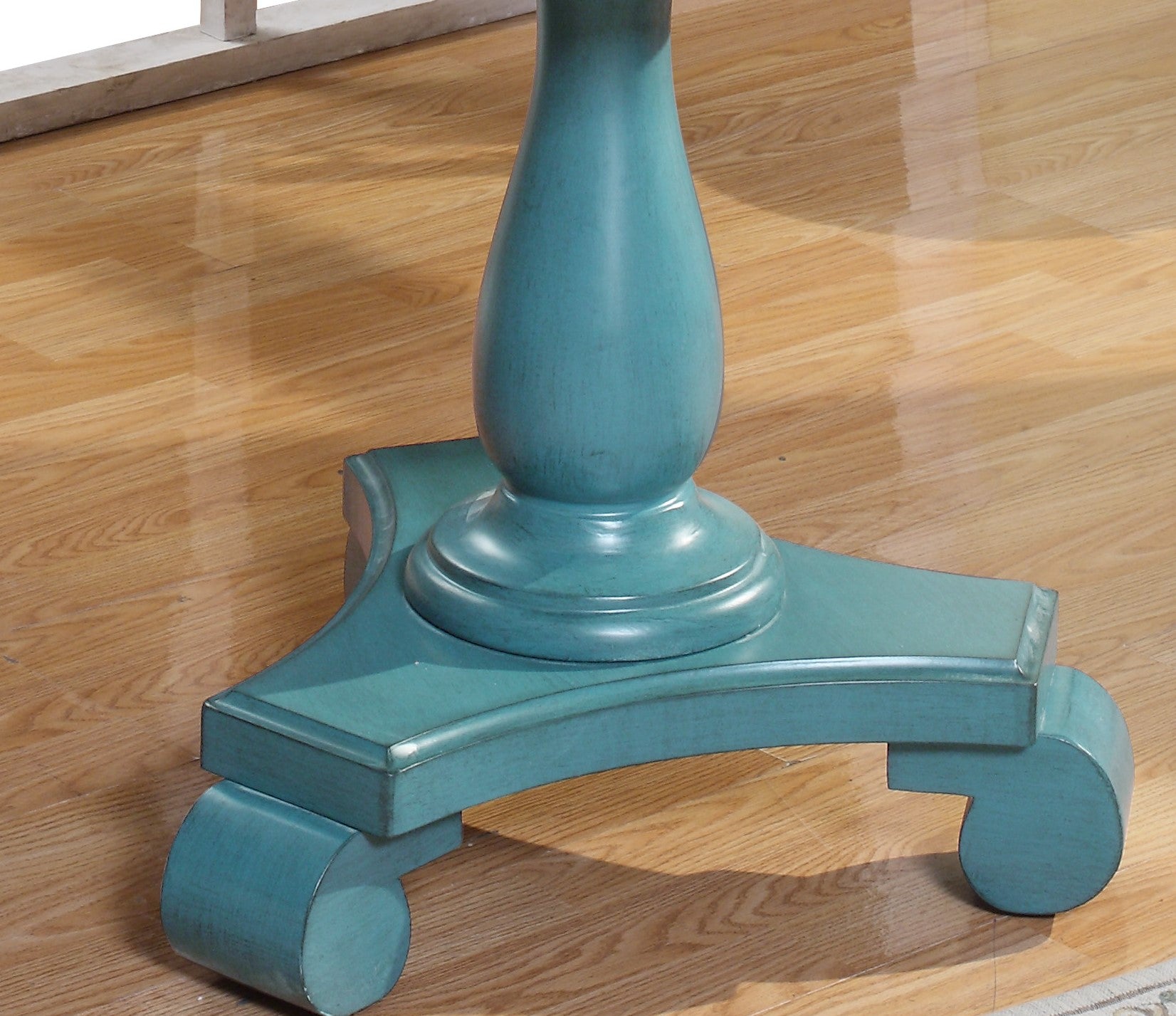 Rene Round Wood Pedestal Side Table