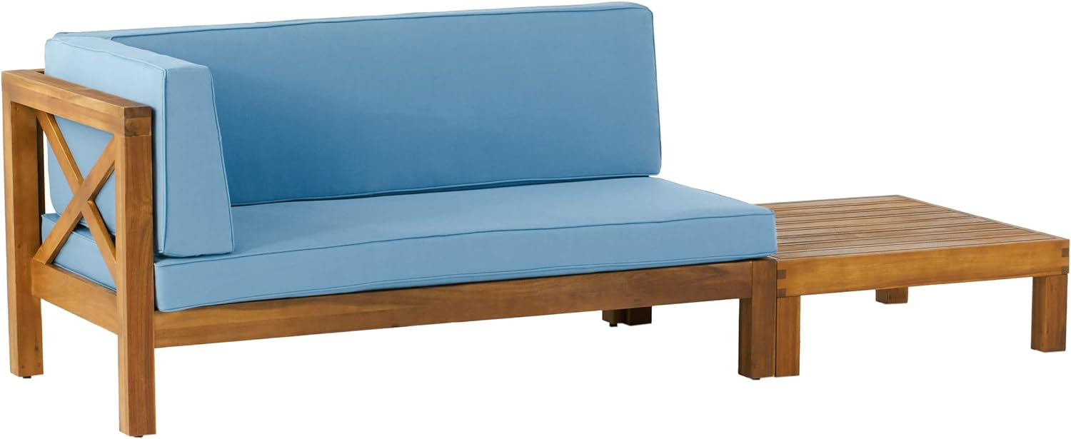 Brava Outdoor X-Back Corner Bench with Coffee Table