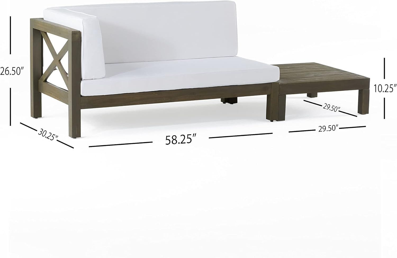 Brava Outdoor X-Back Corner Bench with Coffee Table