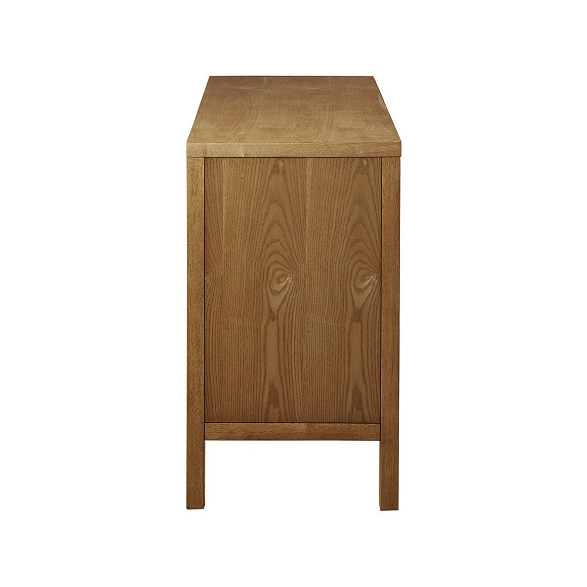 Accent Cabinet with Adjustable Shelves Natural Elm Finish 47.5 Inches