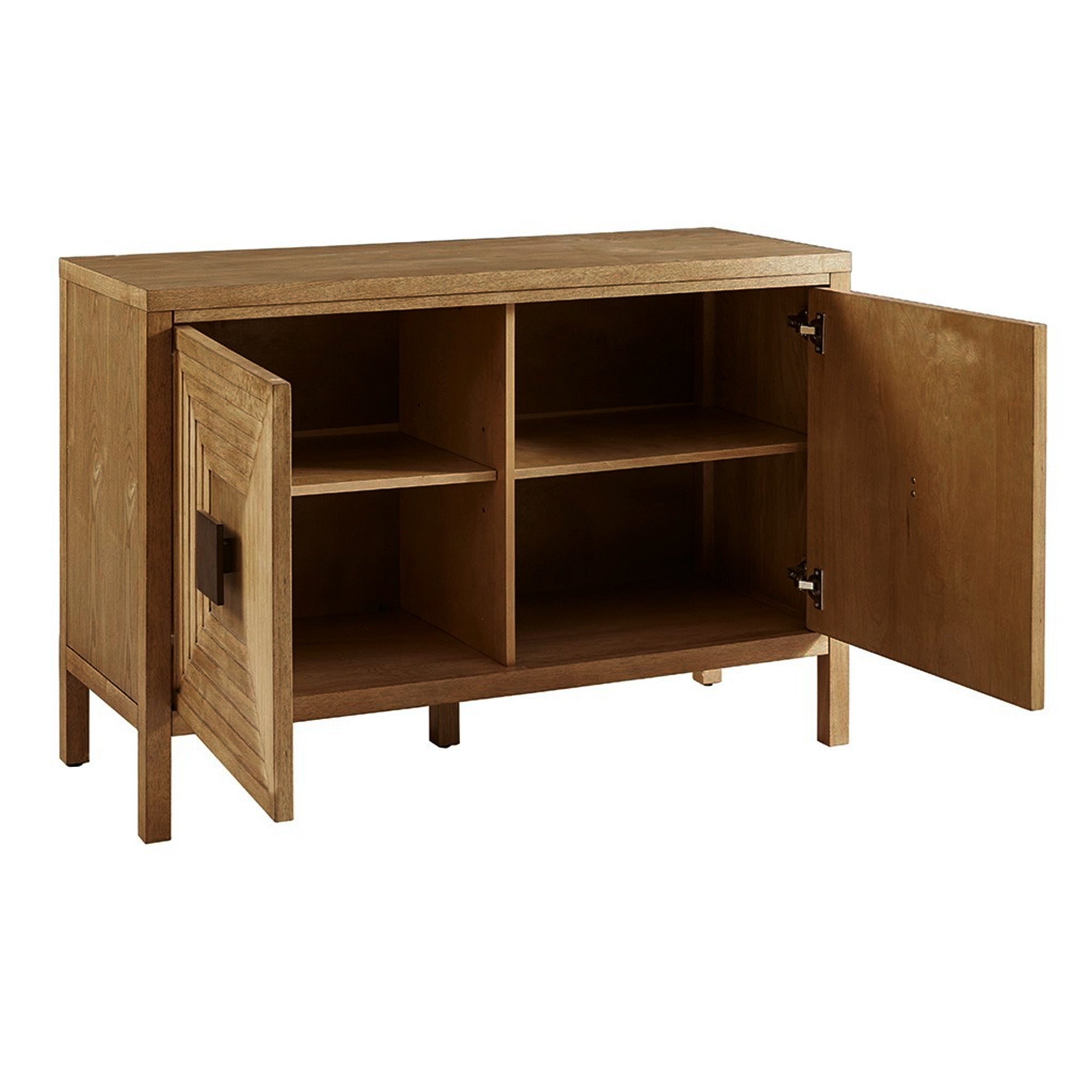 Accent Cabinet with Adjustable Shelves Natural Elm Finish 47.5 Inches